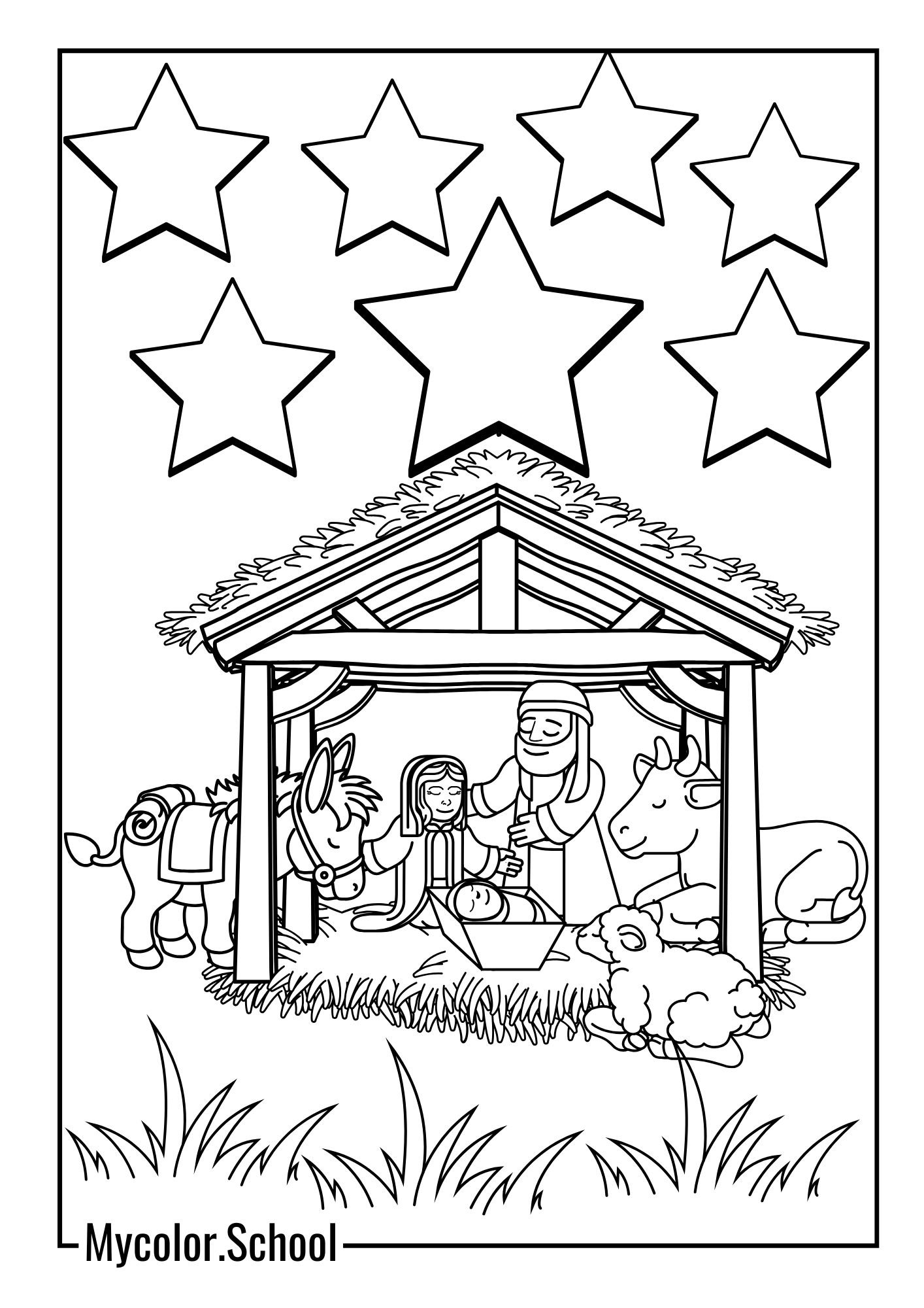 Nativity Coloring Pages peaceful one
