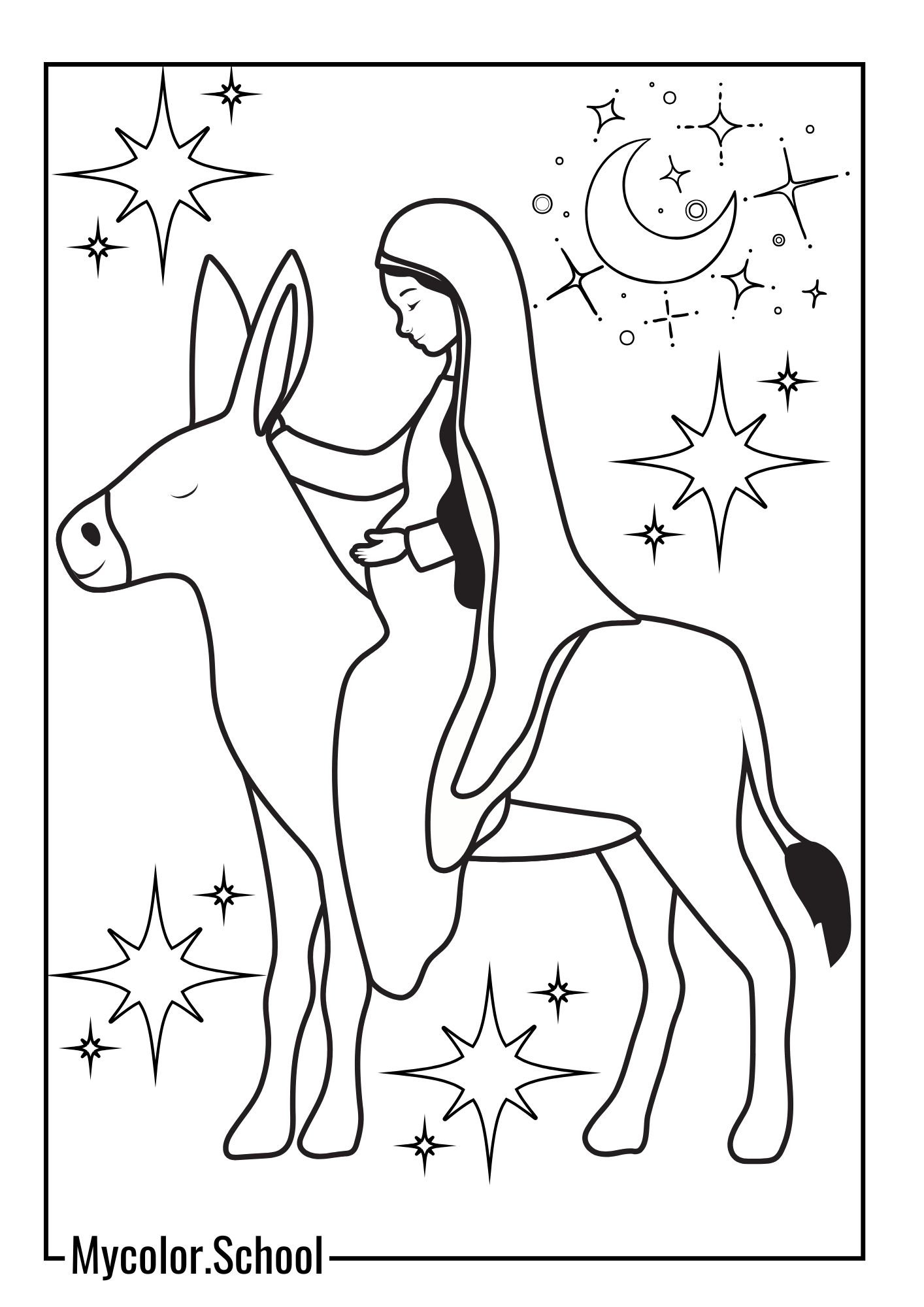 Nativity Coloring Pages adorable mary