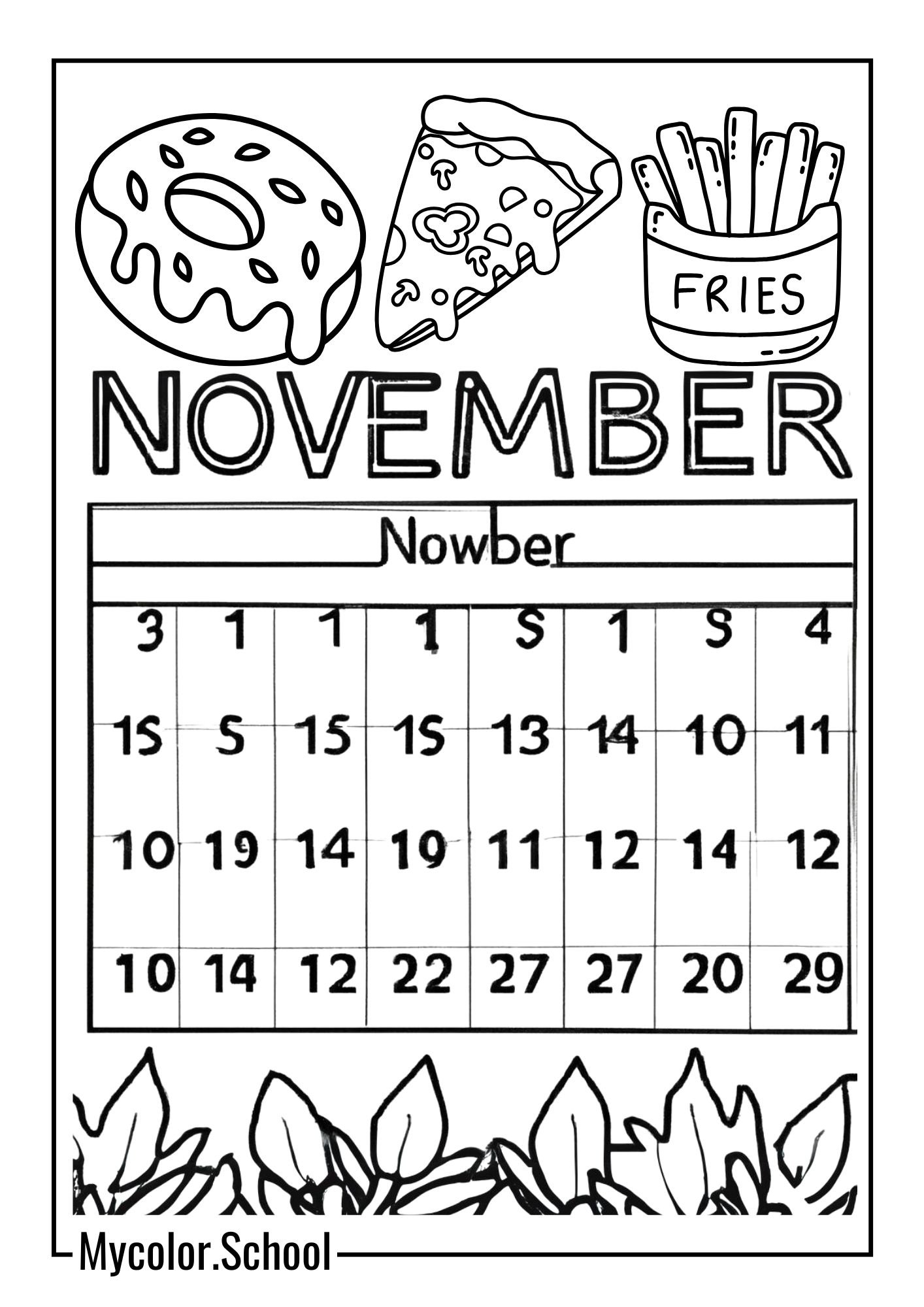 November Coloring Pages Numbers