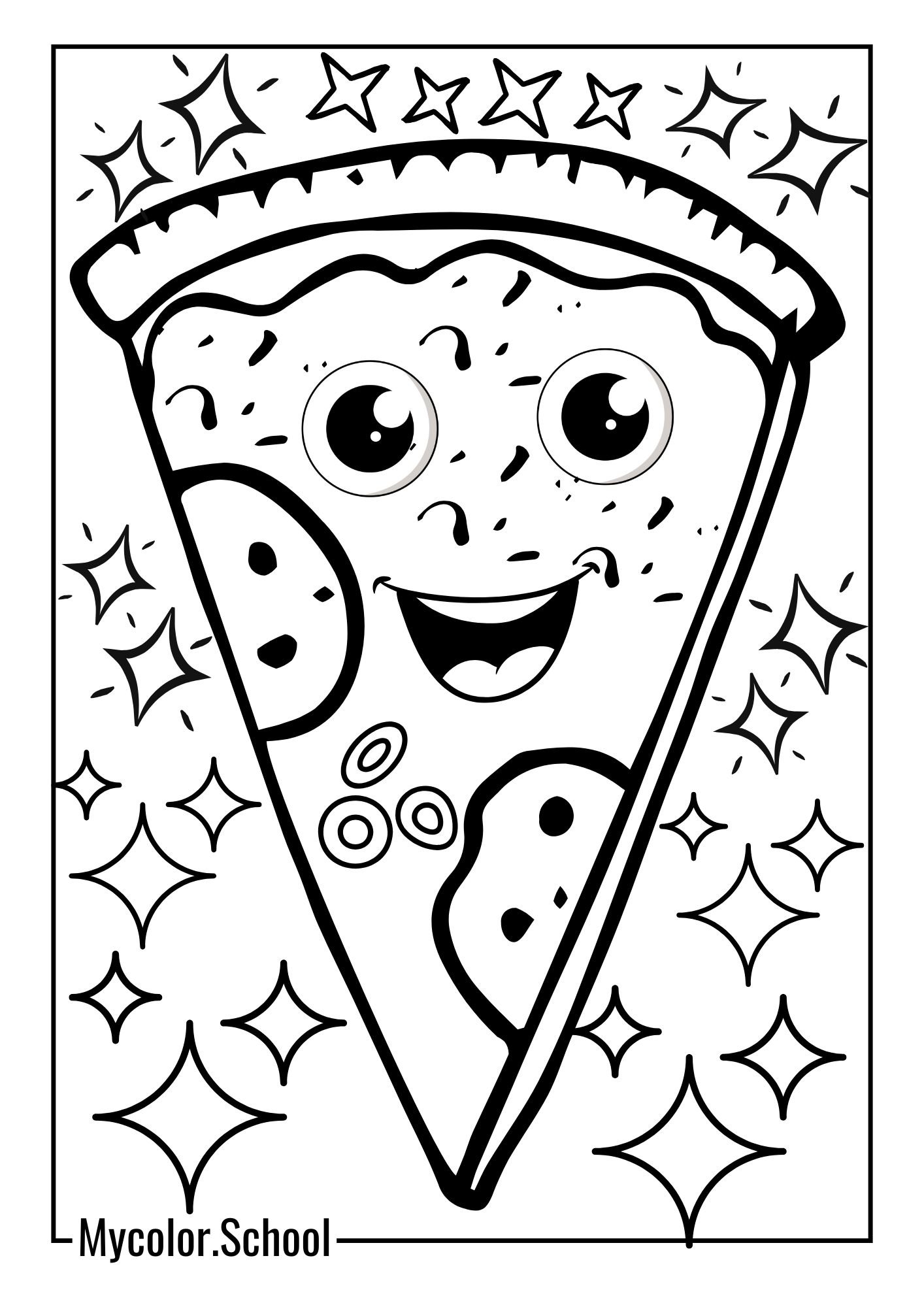 Pizza Coloring Pages Cheesy goodness
