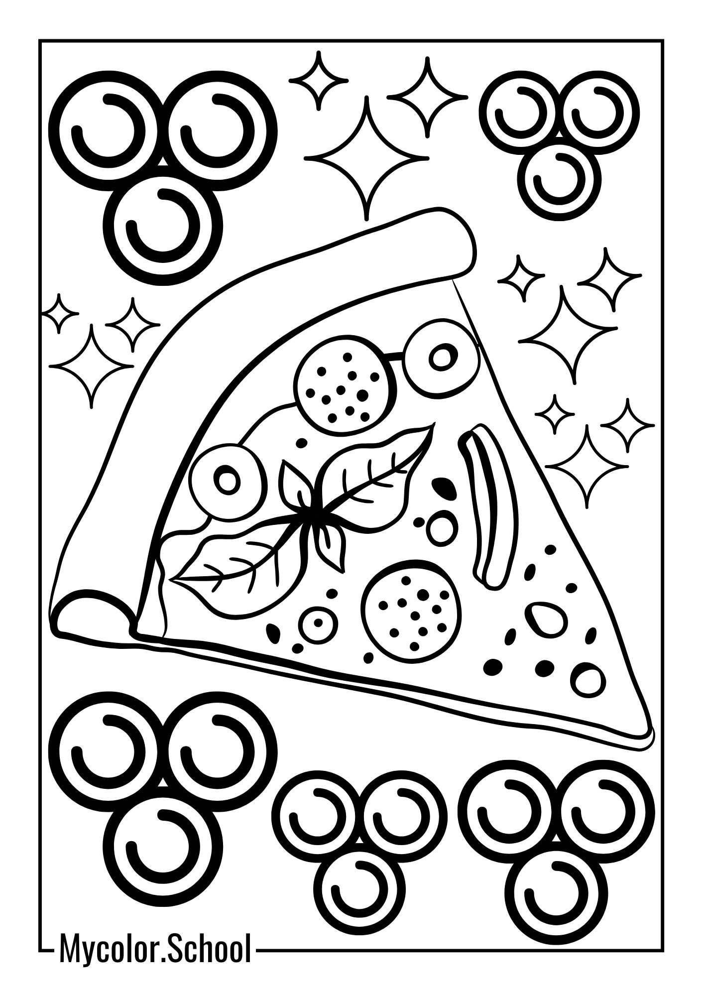 Pizza Coloring Pages Delicious Pizza