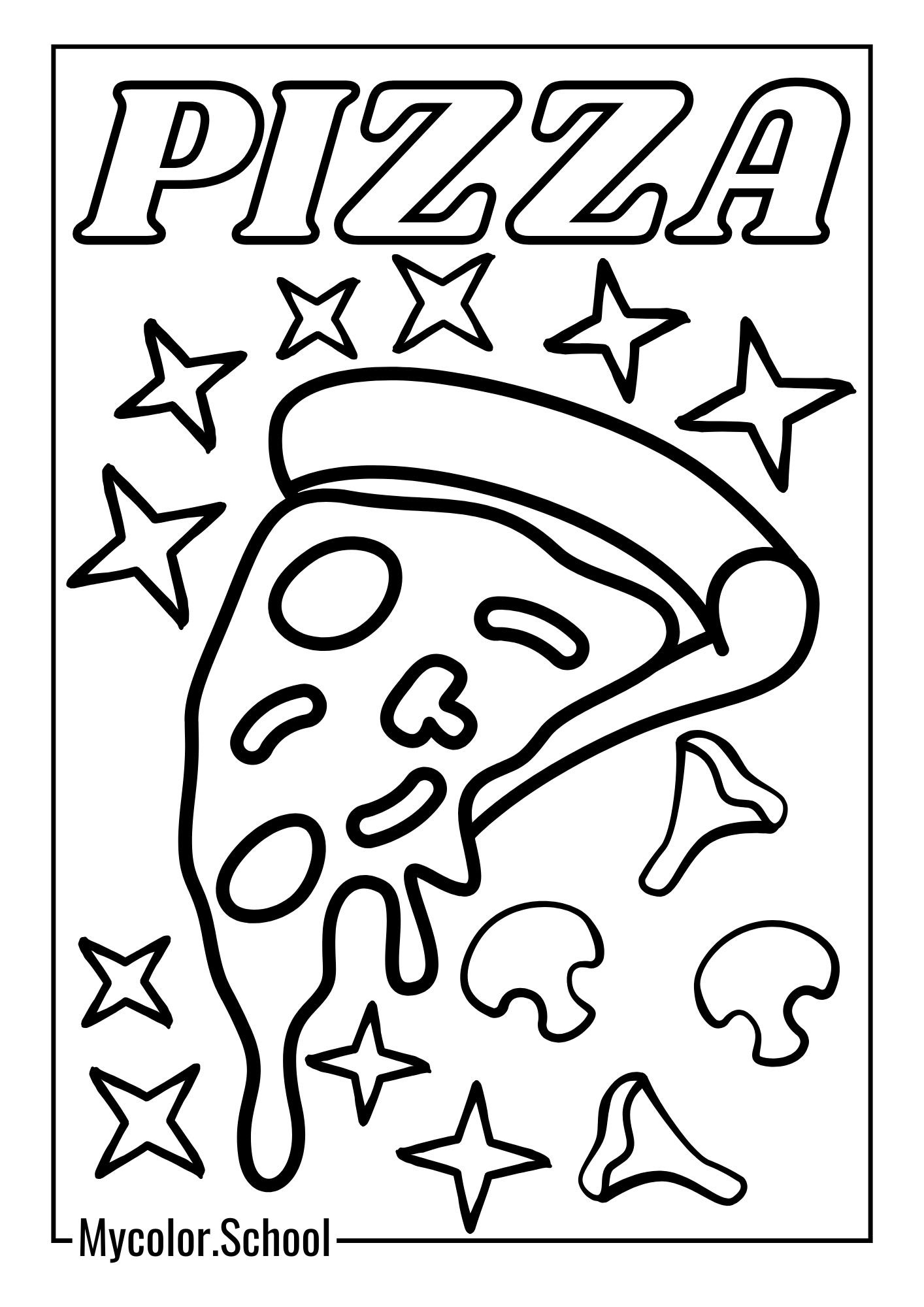 Pizza Coloring Pages Creamy Pizza