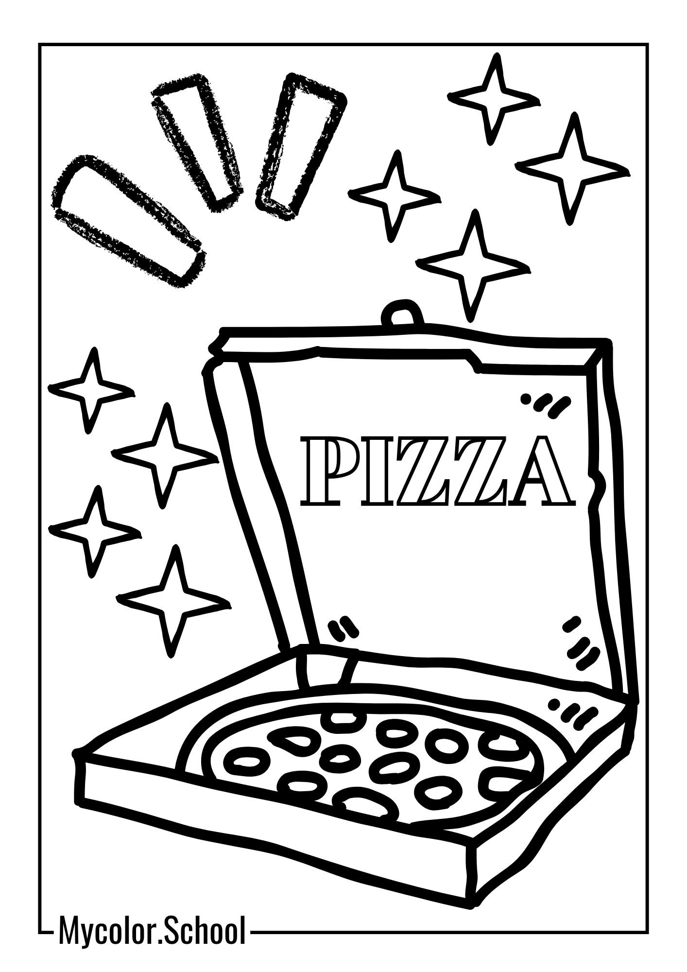 Pizza Coloring Pages Pizza In a Box