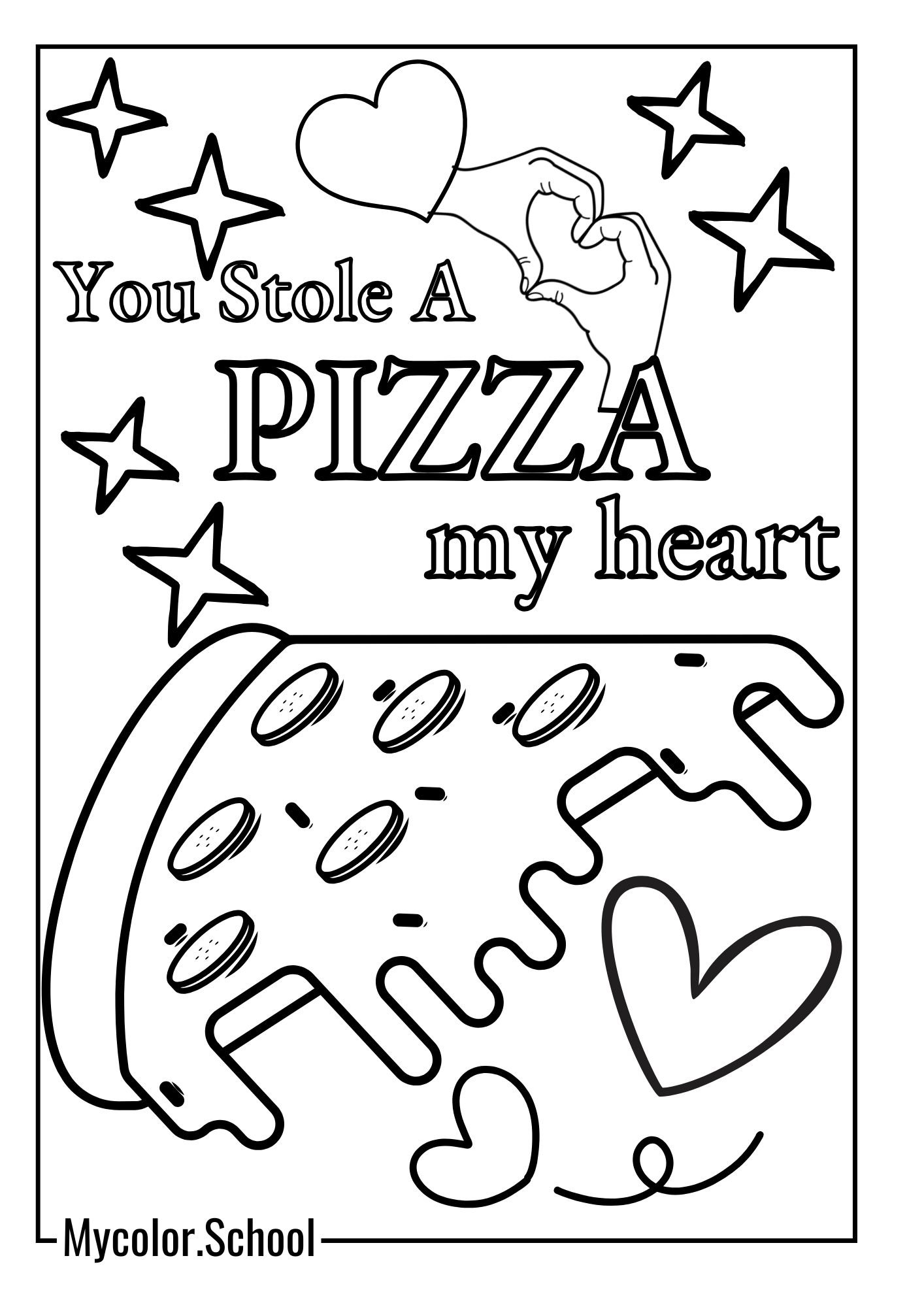 Pizza Coloring Pages Lovable Pizza