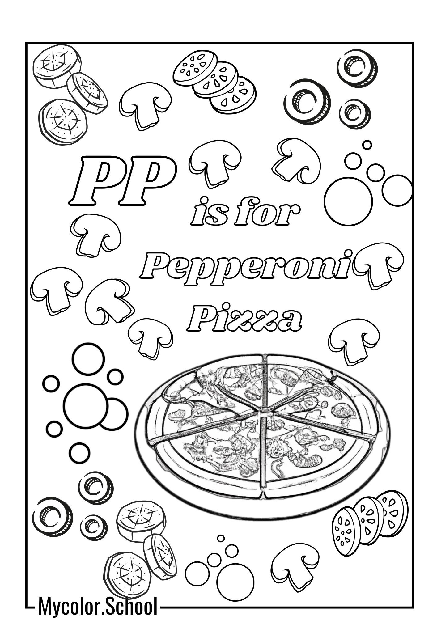 Pizza Coloring Pages Yummy Pizza