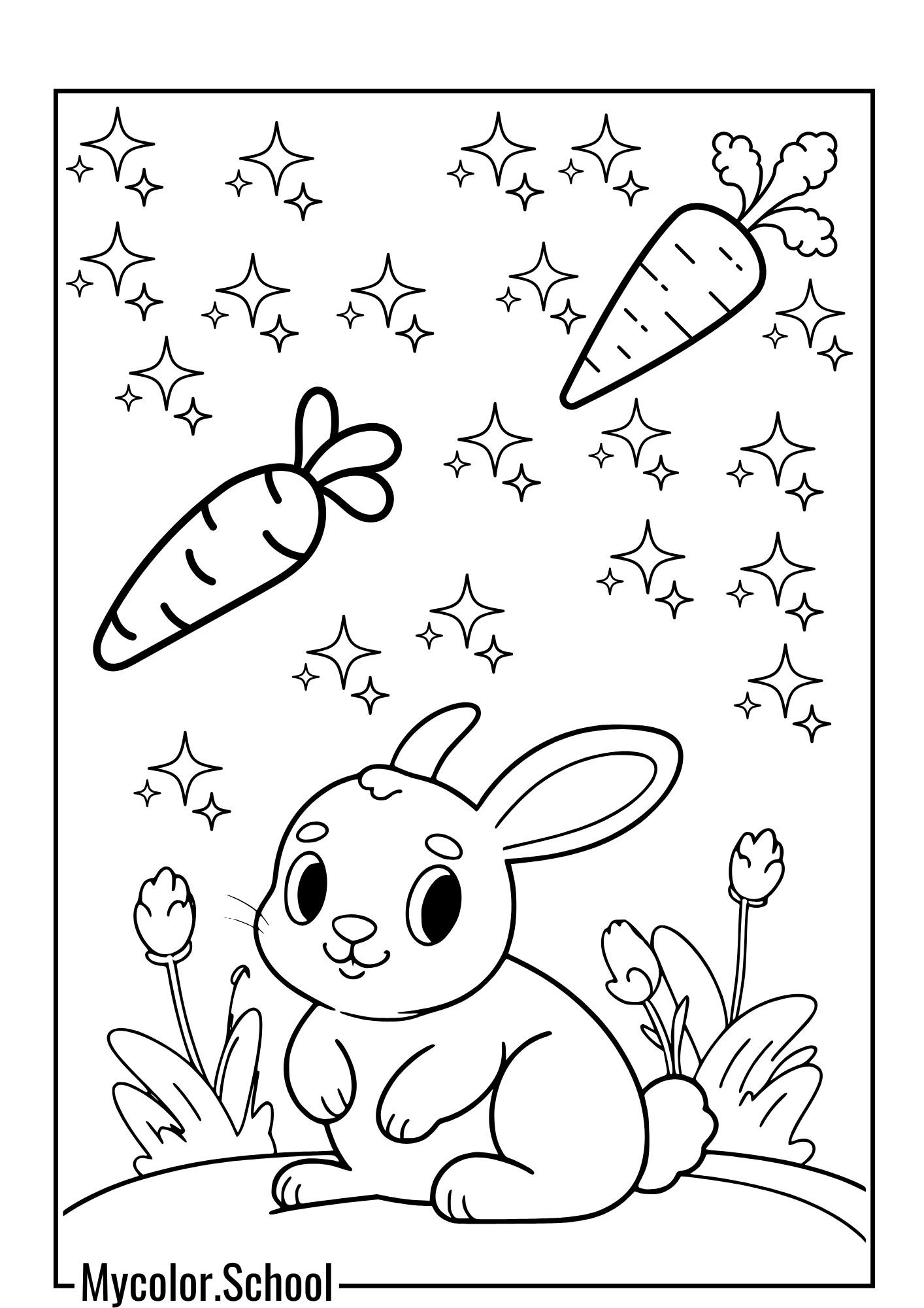 Rabbit Coloring Pages Rabbit Carrot