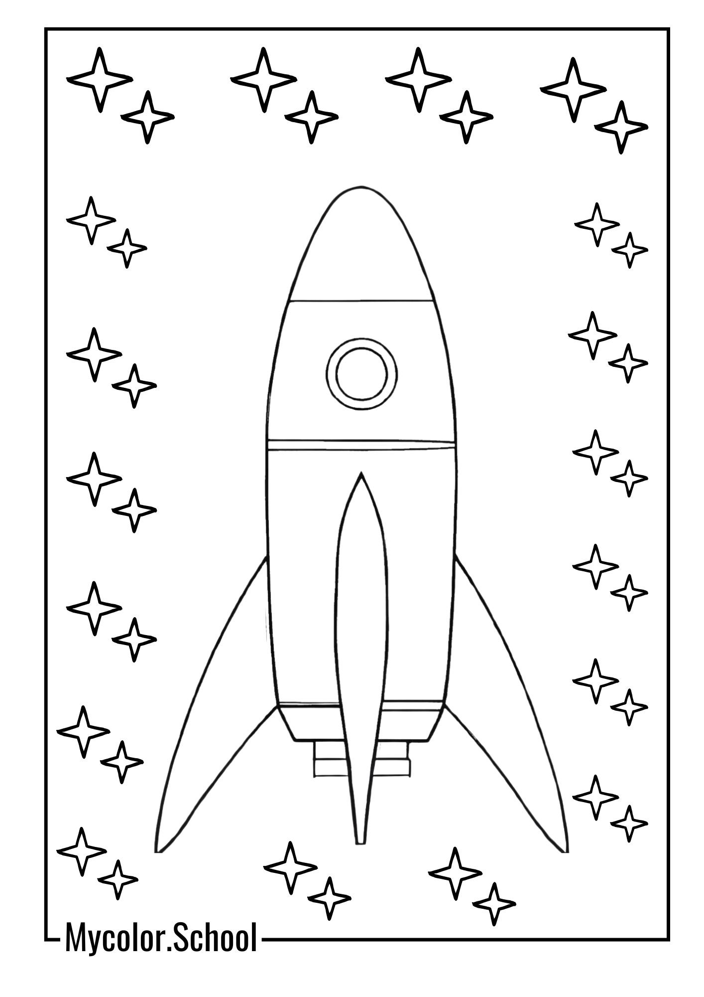 Rocket Ship Coloring Pages Space