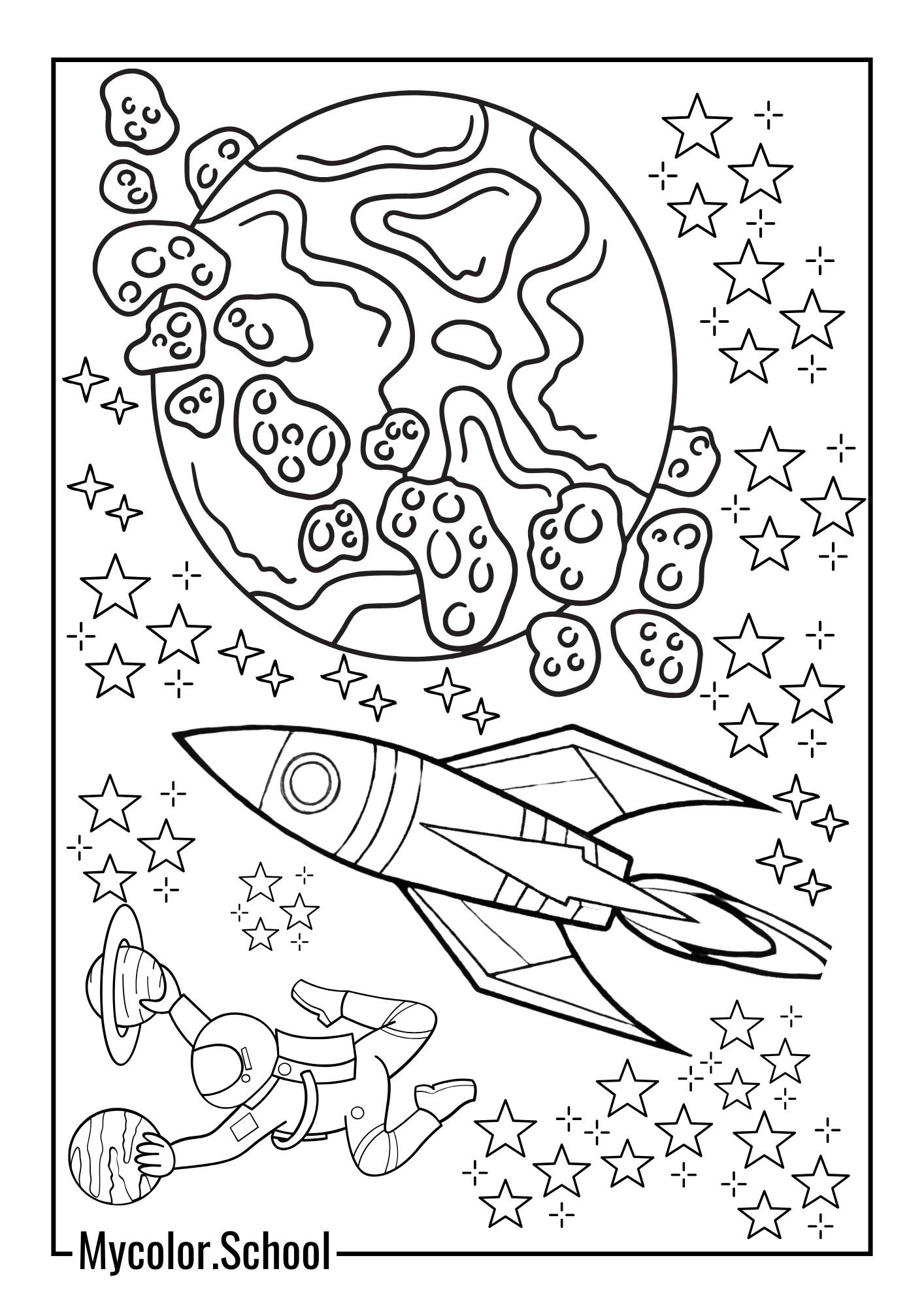 Rocket Ship Coloring Pages Universe