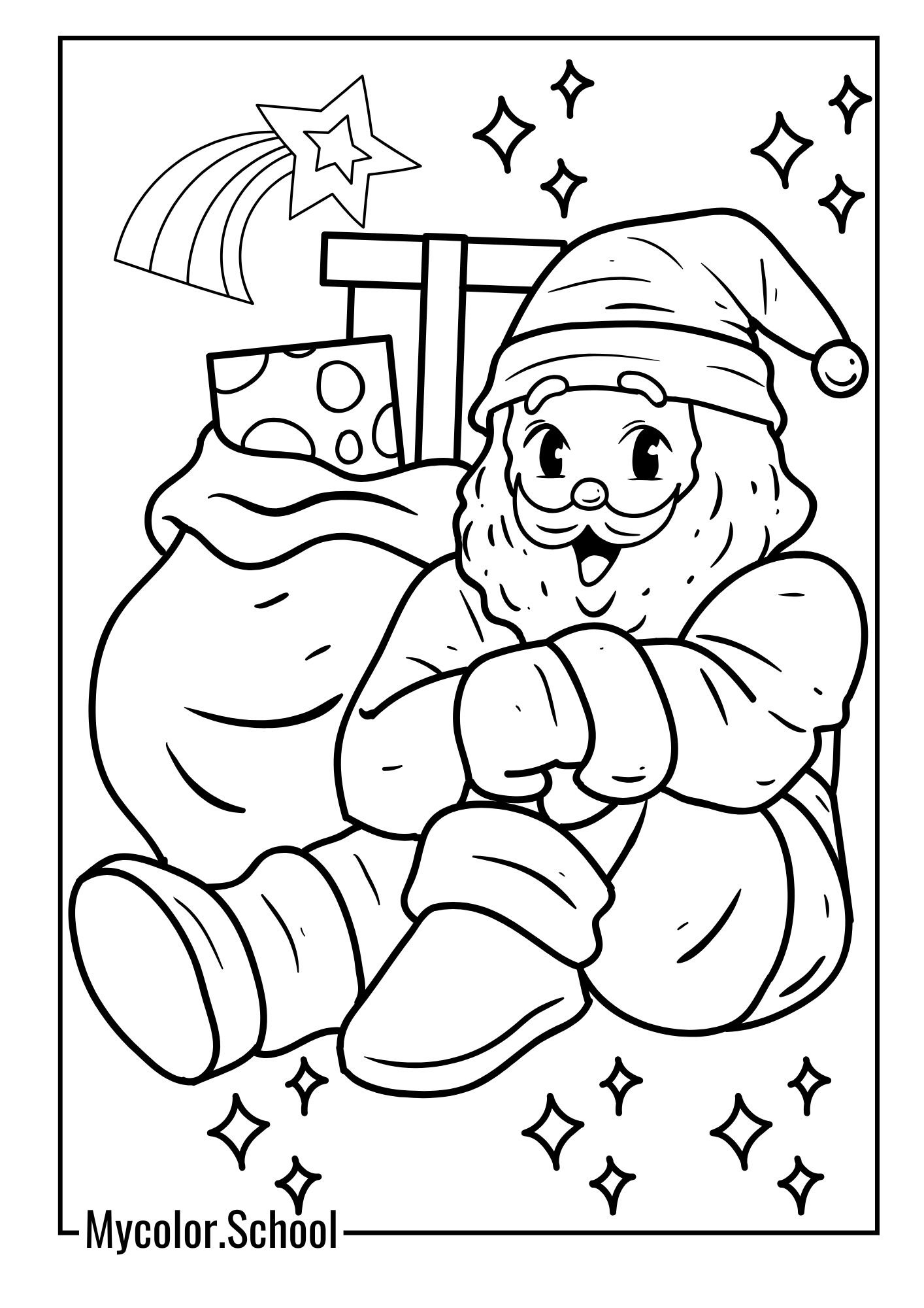 Santa Claus Coloring Pages cute giver