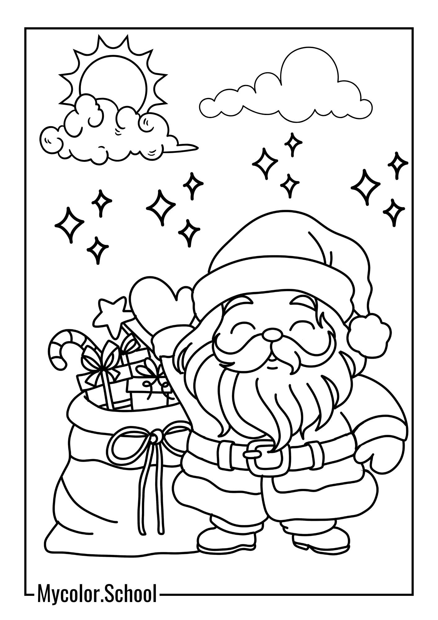 Santa Claus Coloring Pages stunning gift