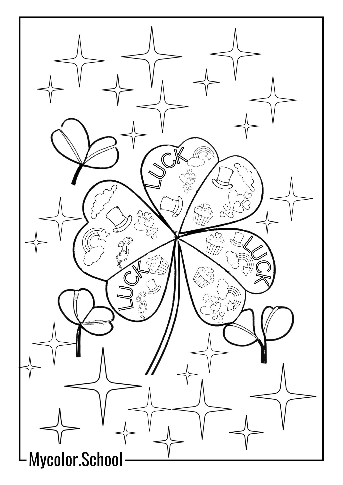 Shamrock Coloring Pages Sweet Luck