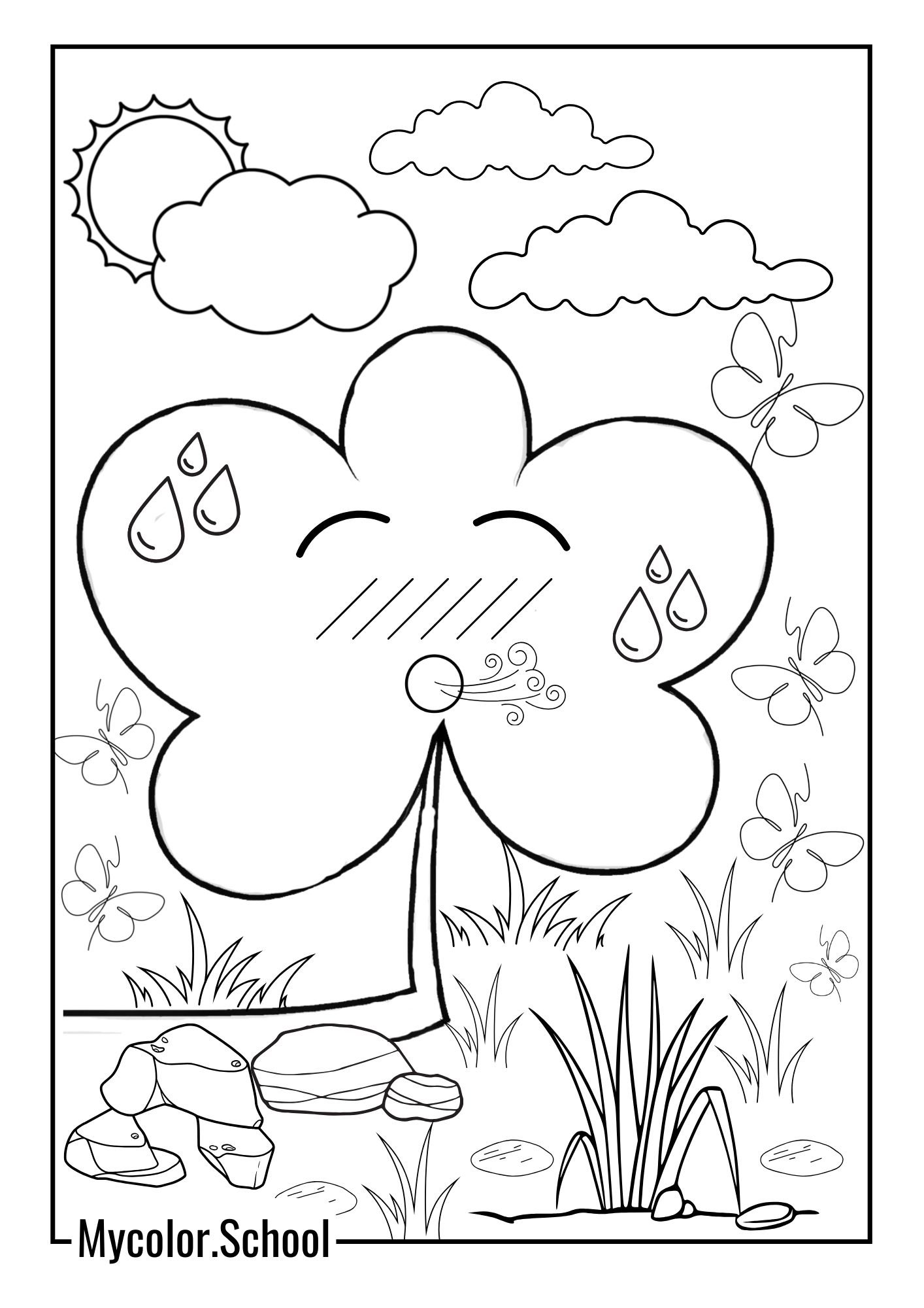 Shamrock Coloring Pages Sunny Day