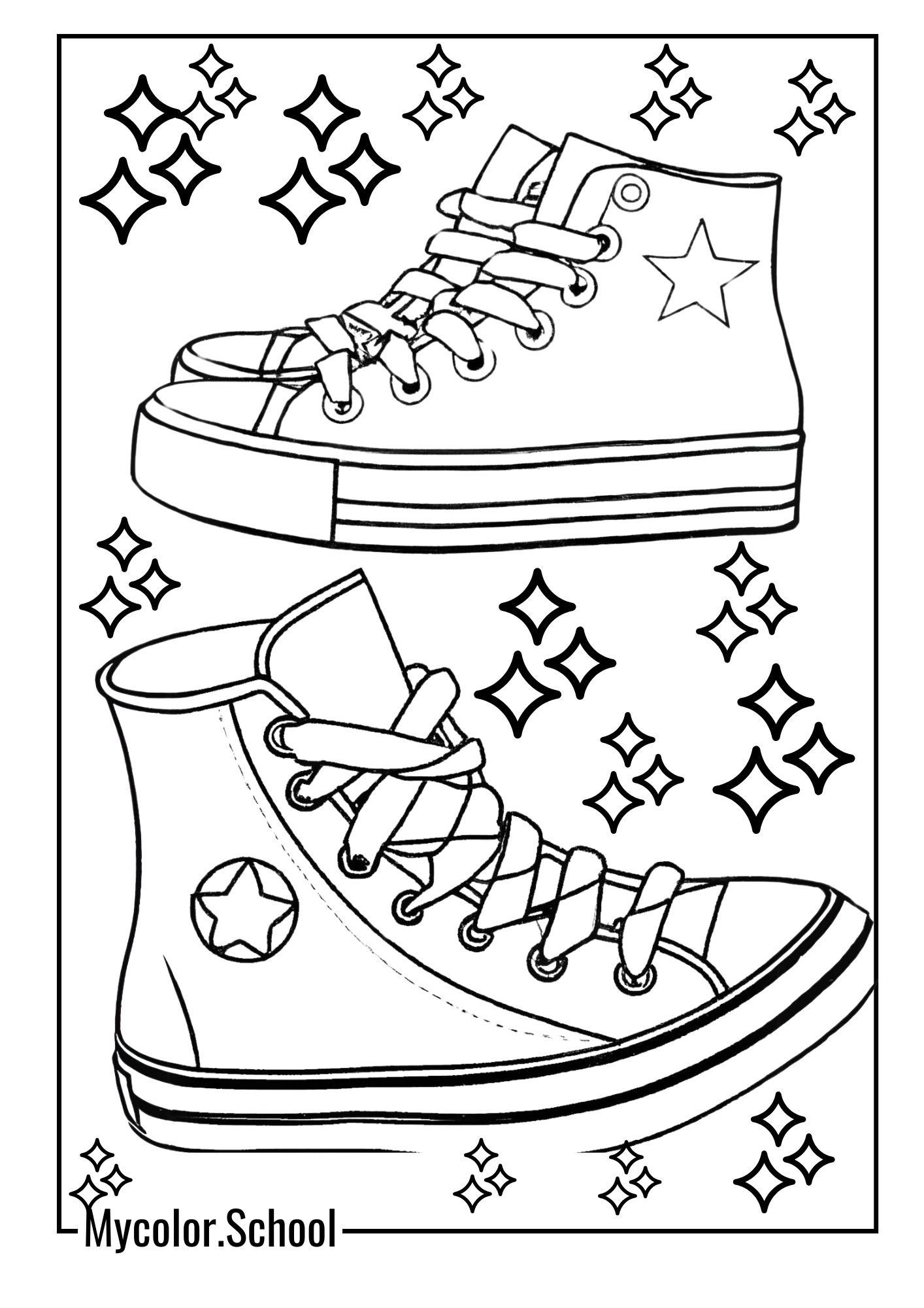 Shoes Coloring Pages Converse