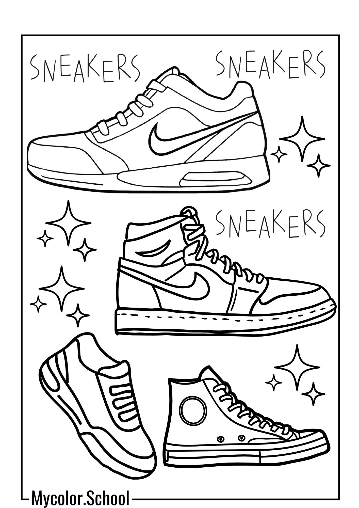 Shoes Coloring Pages Sneakers