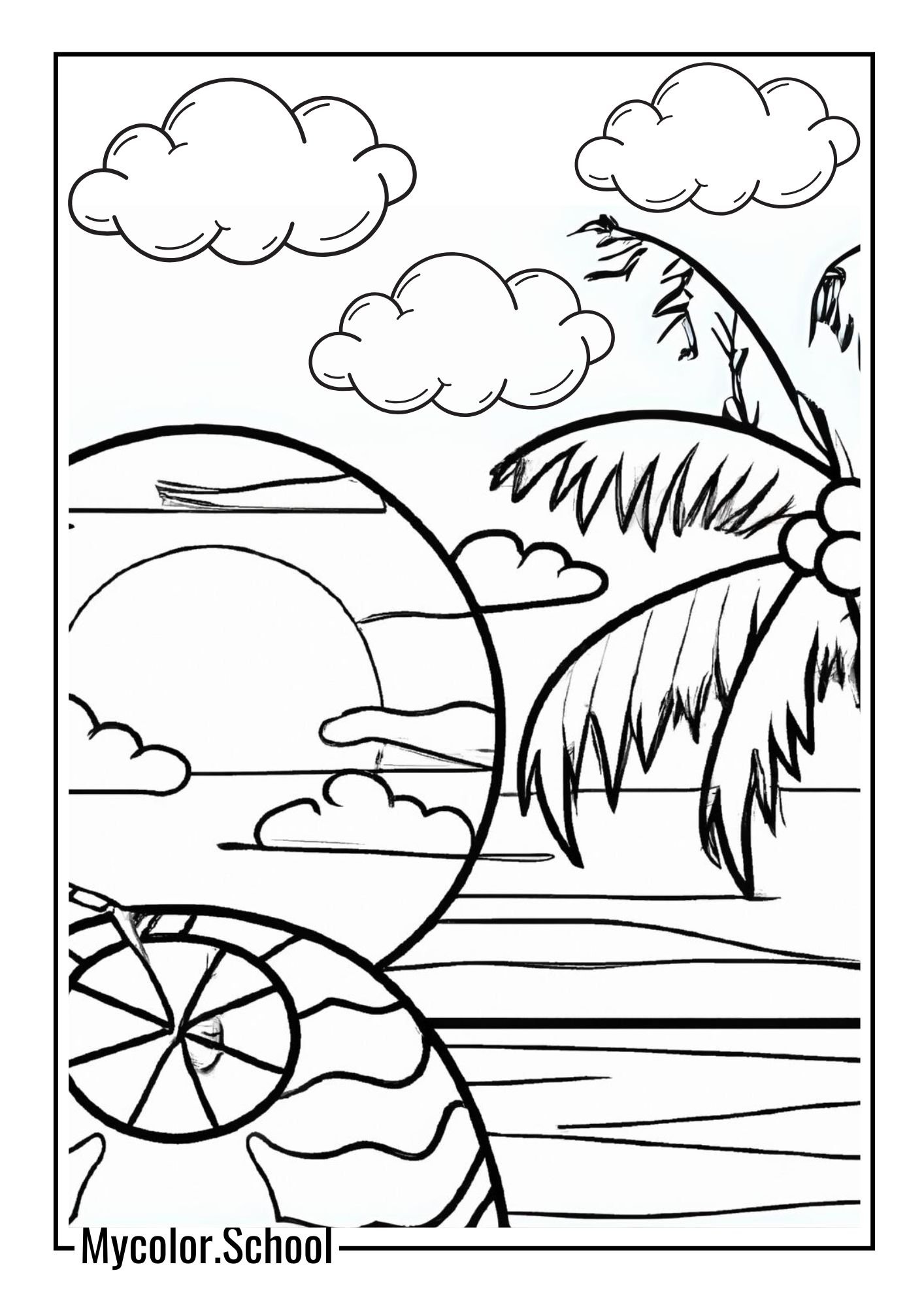 Sunset Coloring Pages Ethereal Sunset