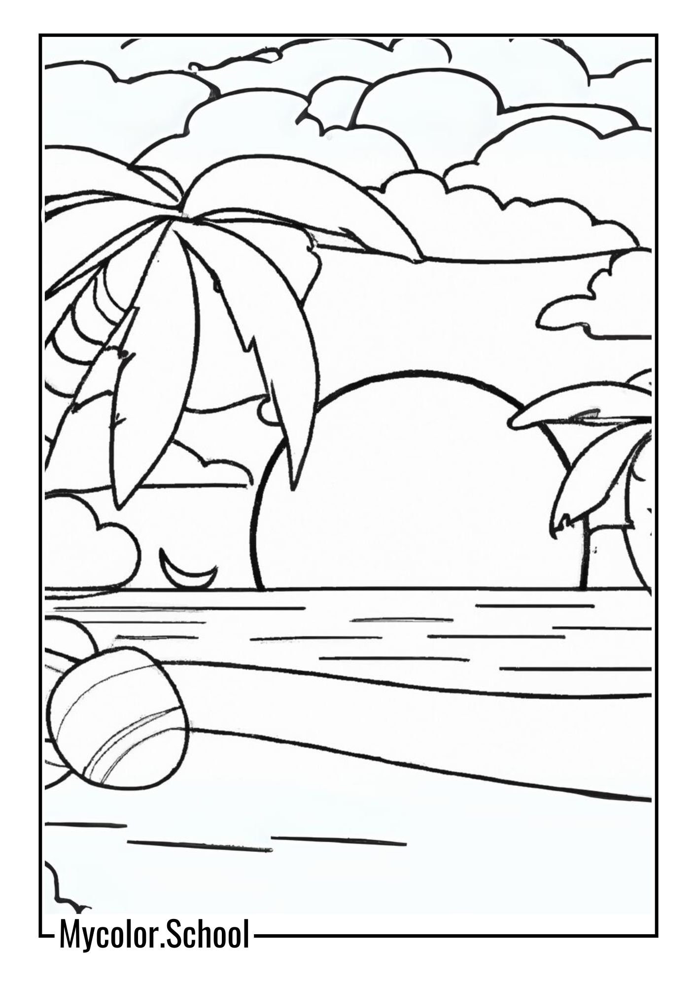 Sunset Coloring Pages Golden Sunset
