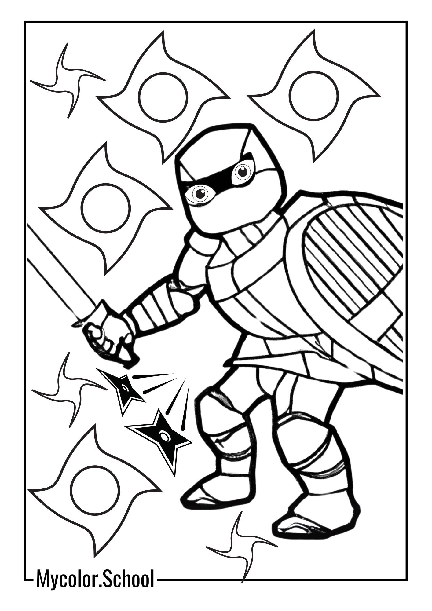 TMNT Coloring Pages Brave Turtle