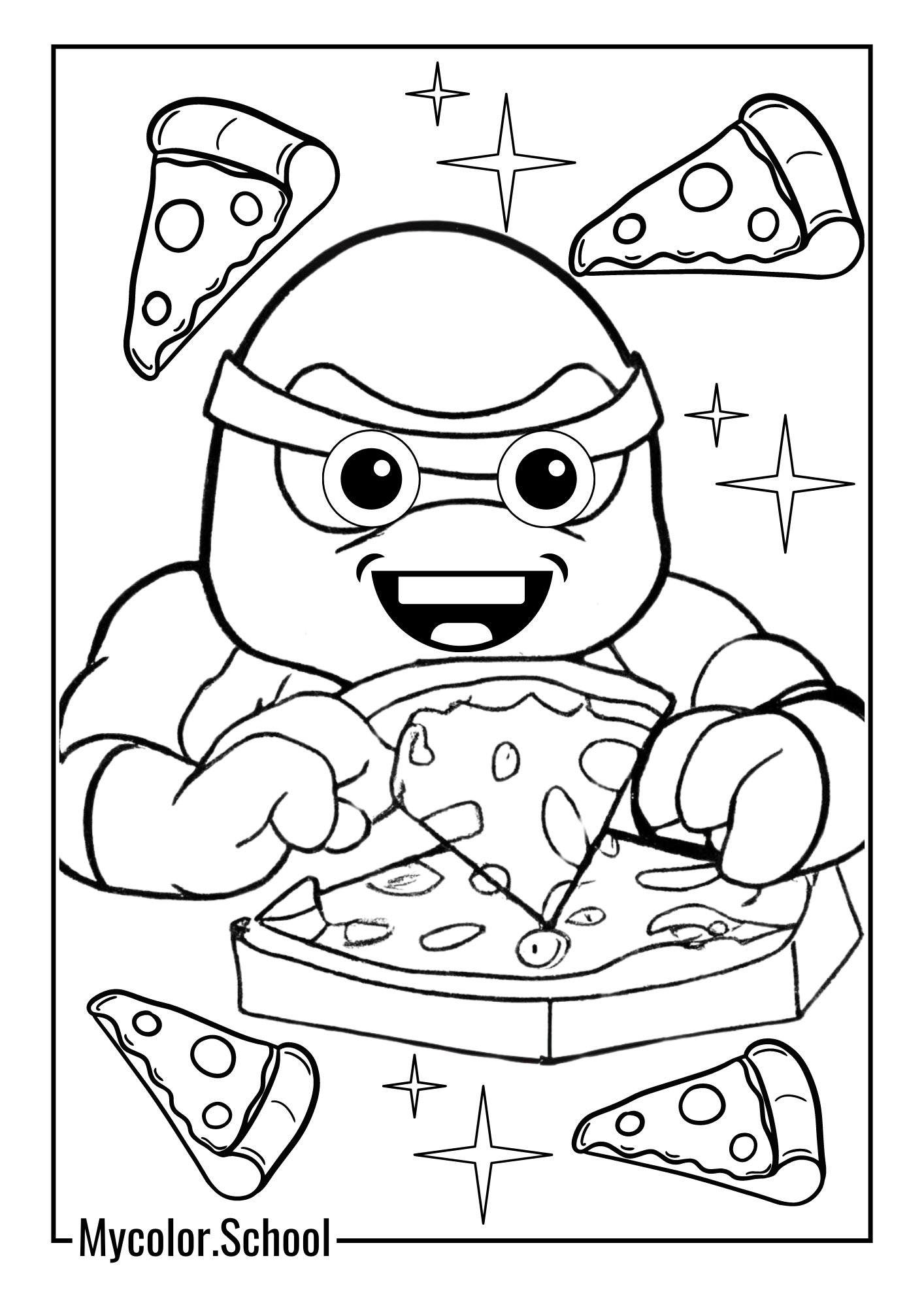 TMNT Coloring Pages Hungry Ninja