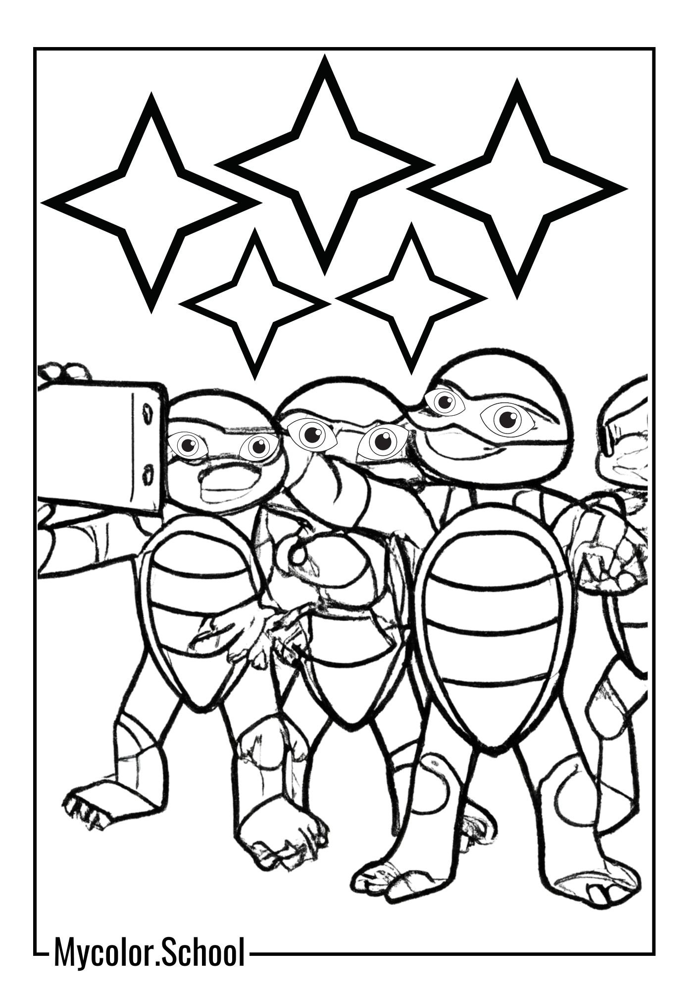TMNT Coloring Pages cute ninja
