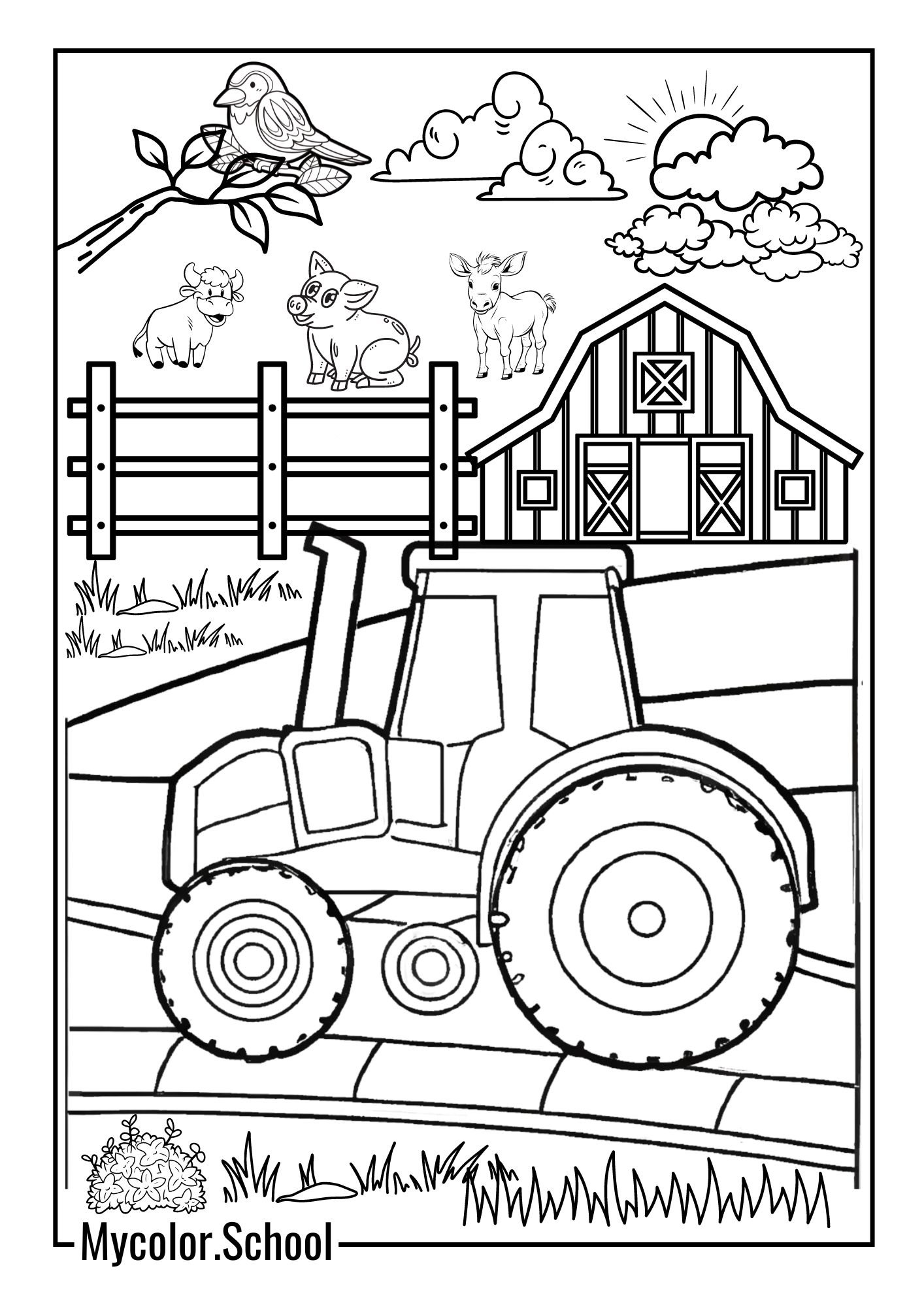 Tractor Coloring Pages Tractor in the Farm