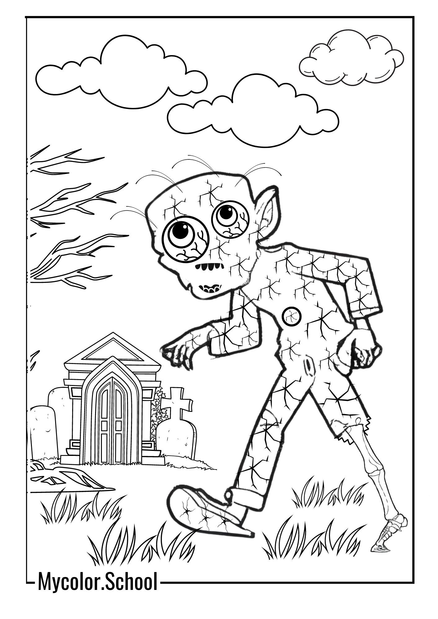 Zombie Coloring Pages creepy zombie