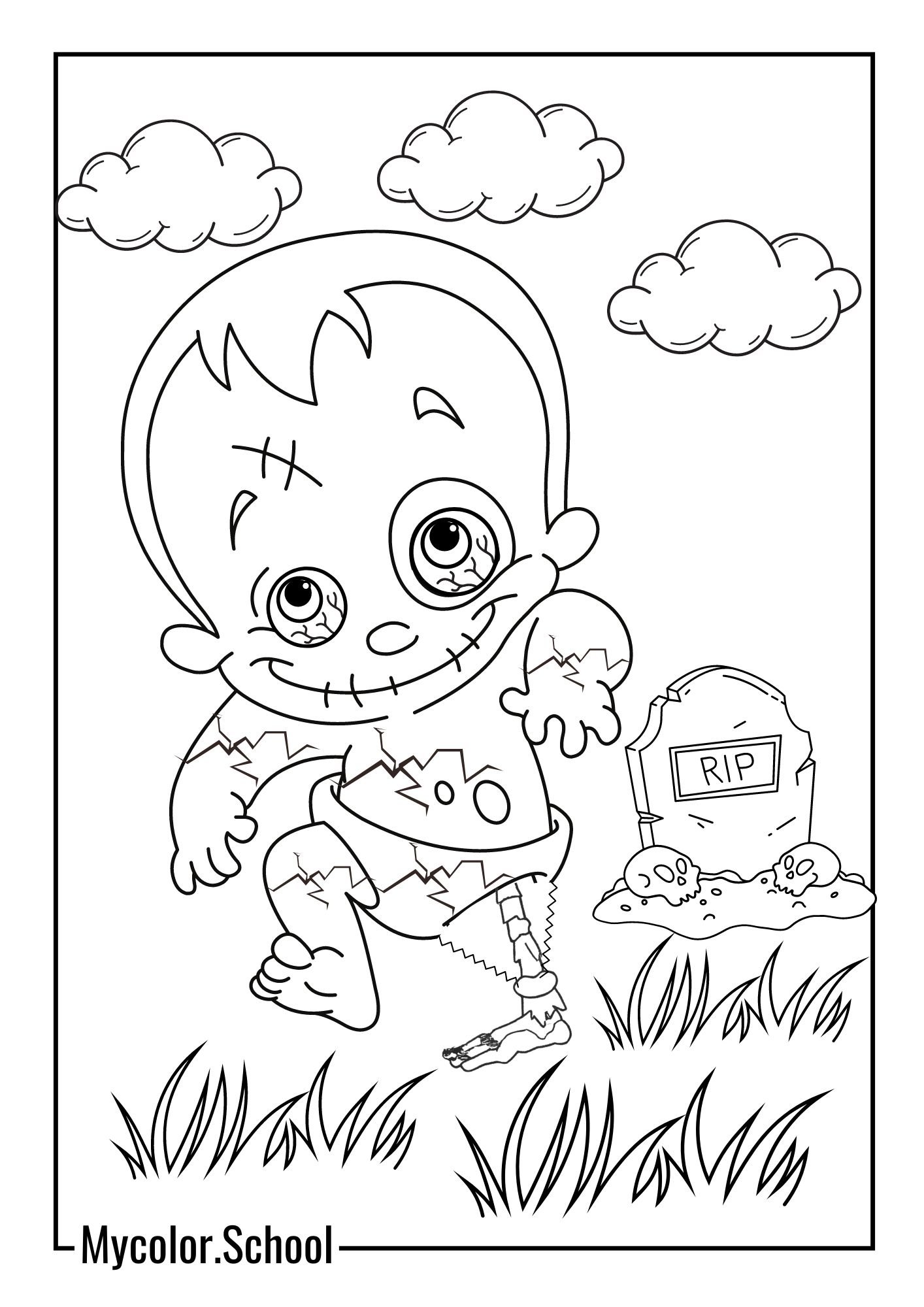 Zombie Coloring Pages baby zombie