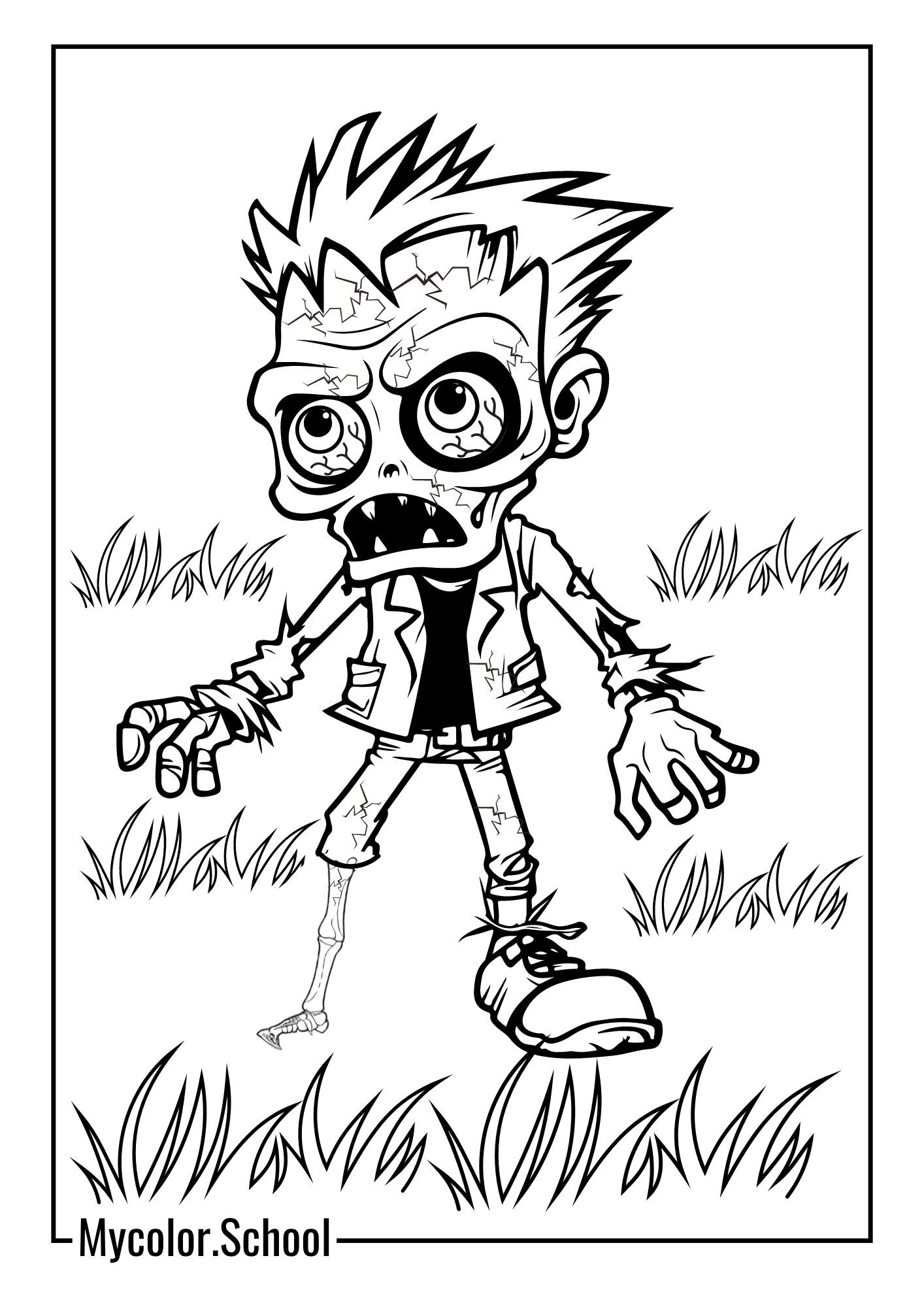 Zombie Coloring Pages hunger for food zombie