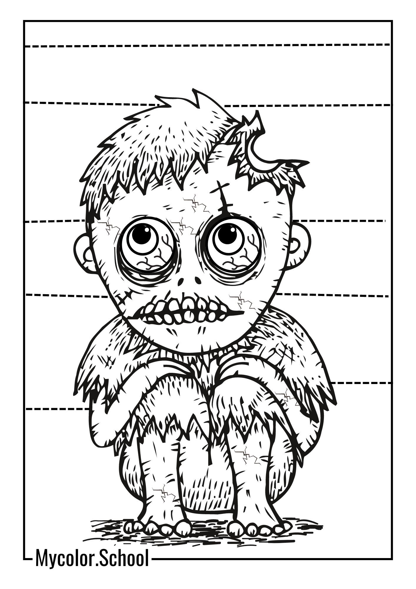 Zombie Coloring Pages quiet zombie