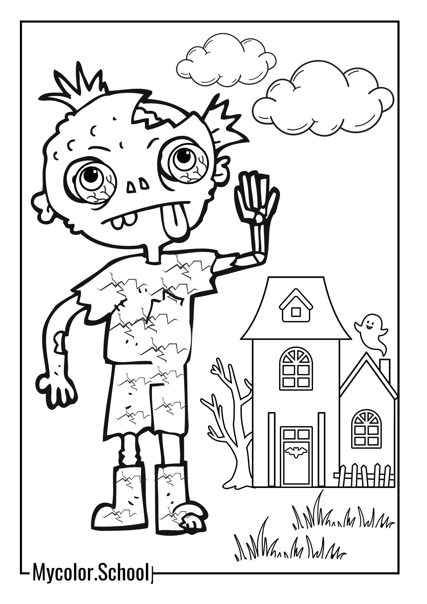 Zombie Coloring Pages hunger for flesh zombie