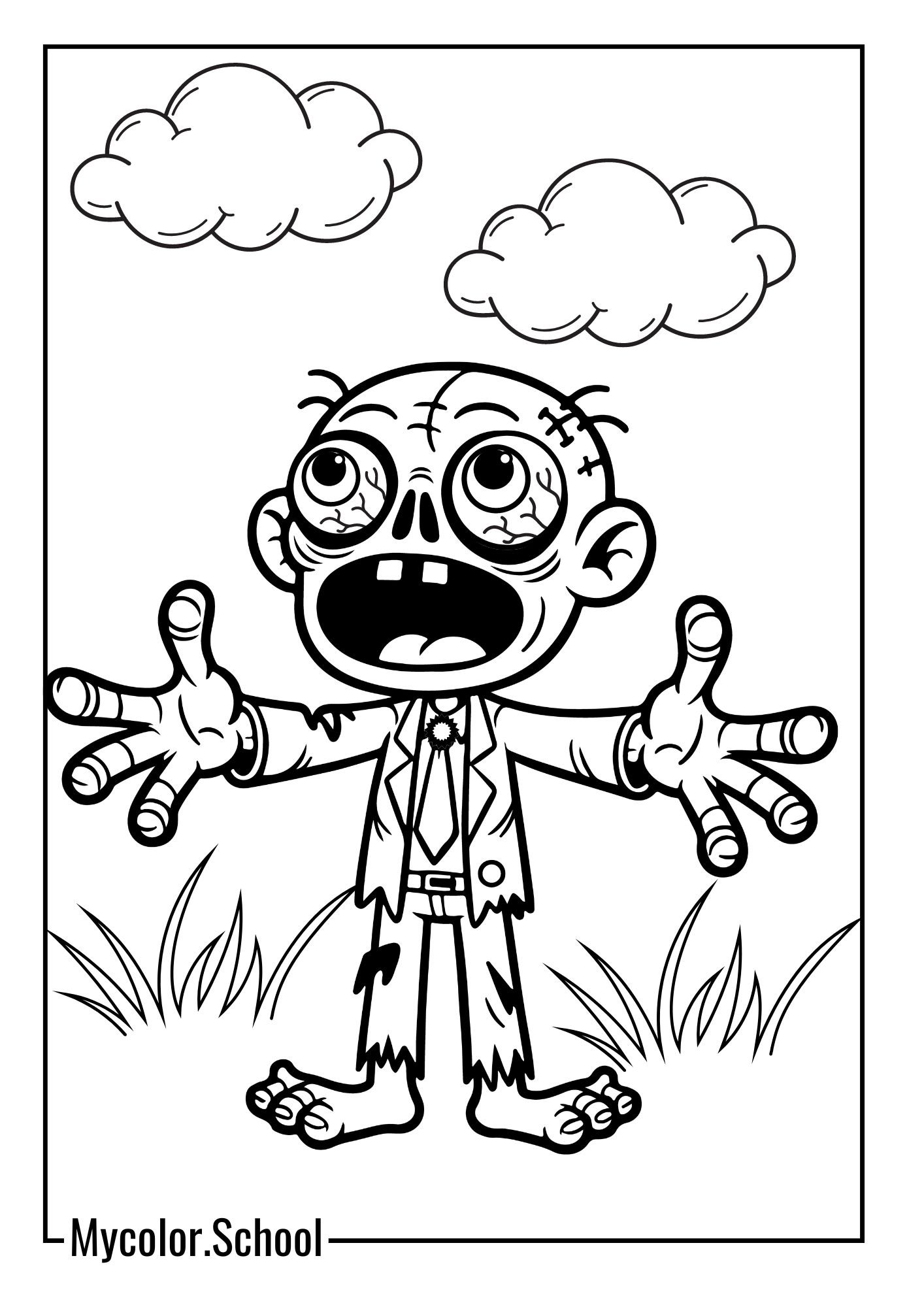 Zombie Coloring Pages greedy zombie