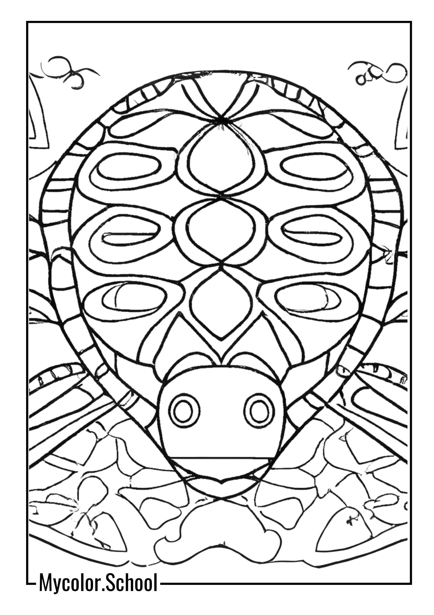 Advance Coloring Pages mandala turtle