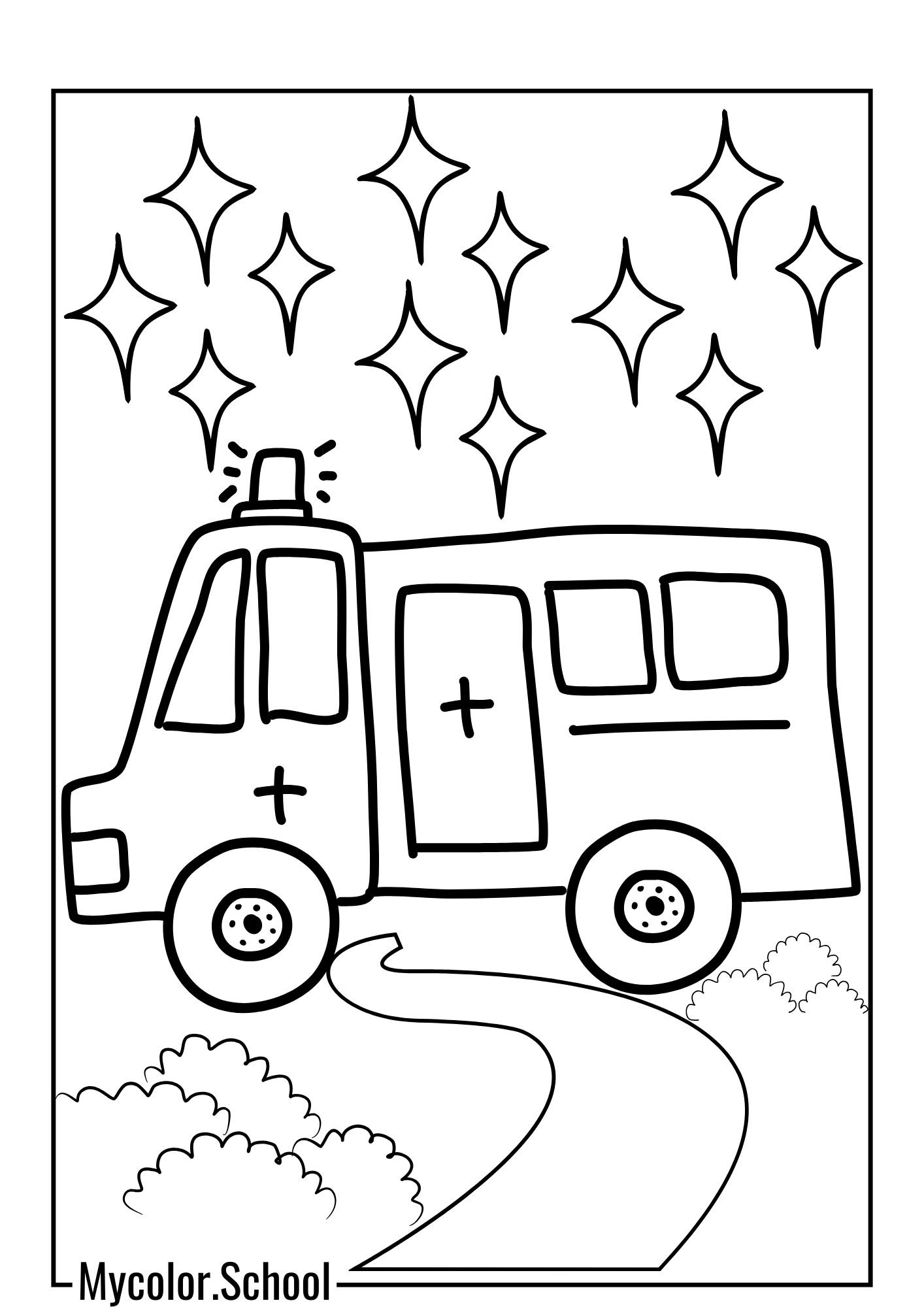 Ambulance Coloring Pages rushed ambulance