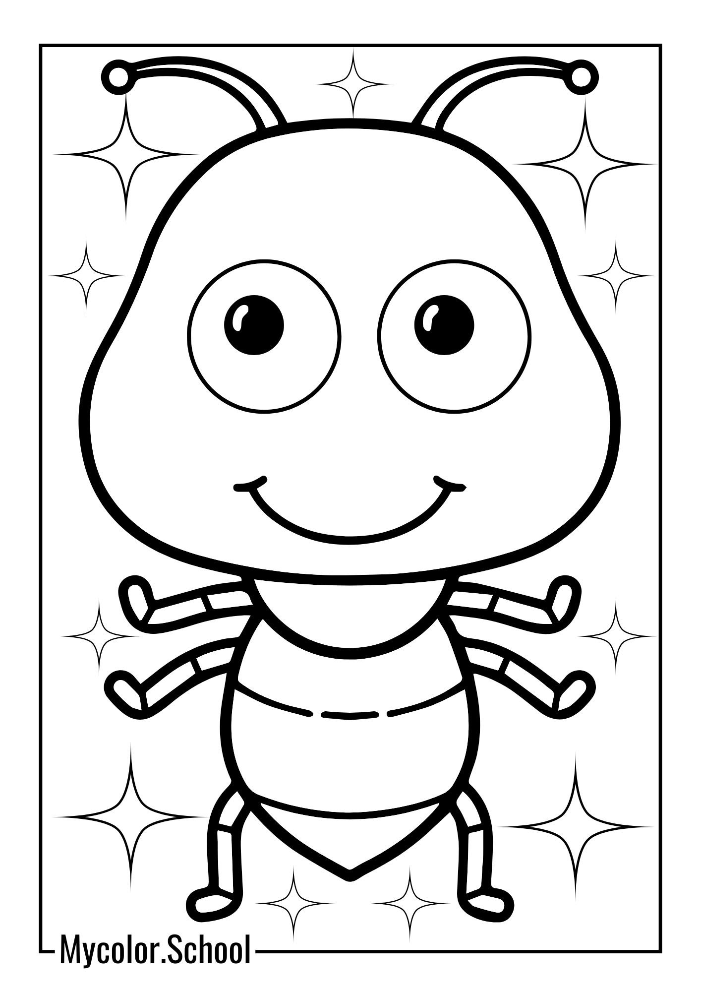 Ant Coloring Pages Cute Ant