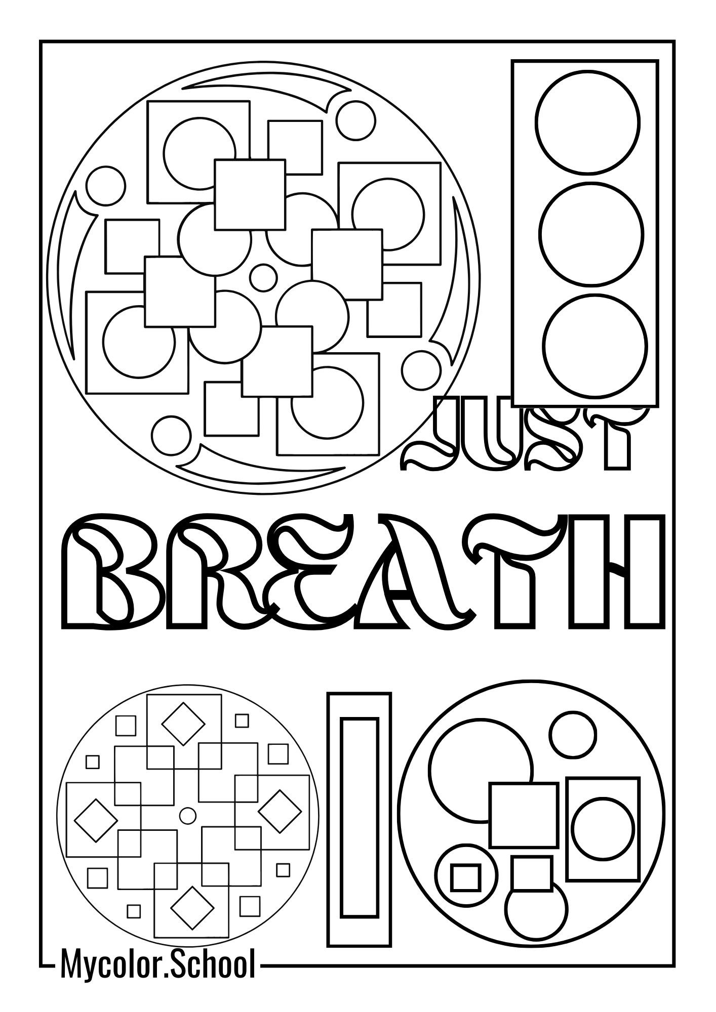 Anxiety Coloring Pages Just Breath