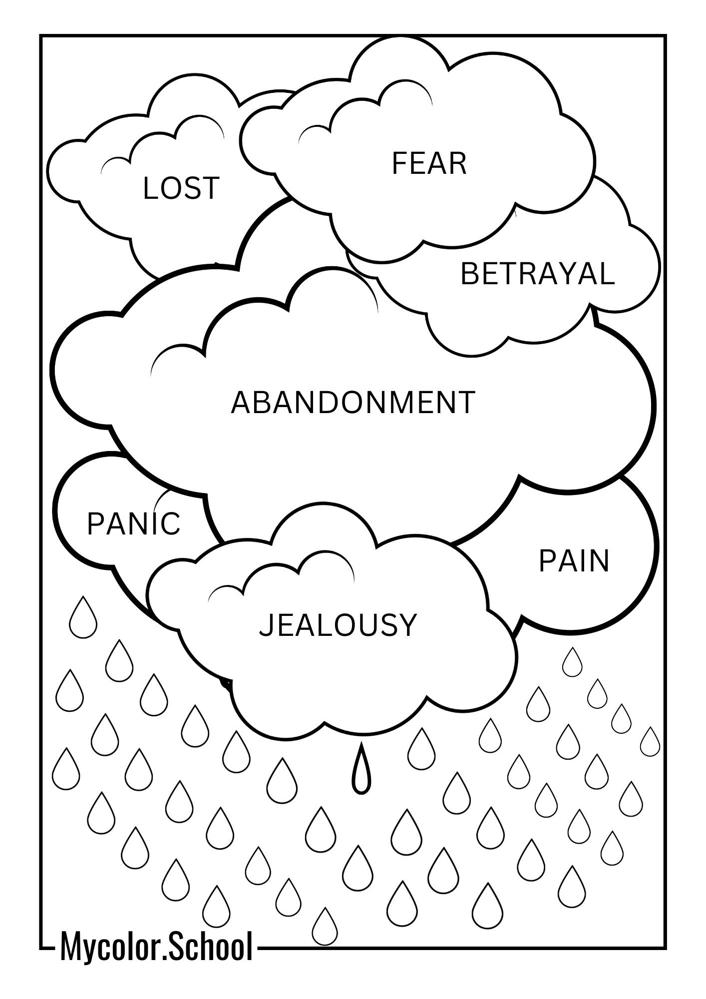 Anxiety Coloring Pages Mix feelings