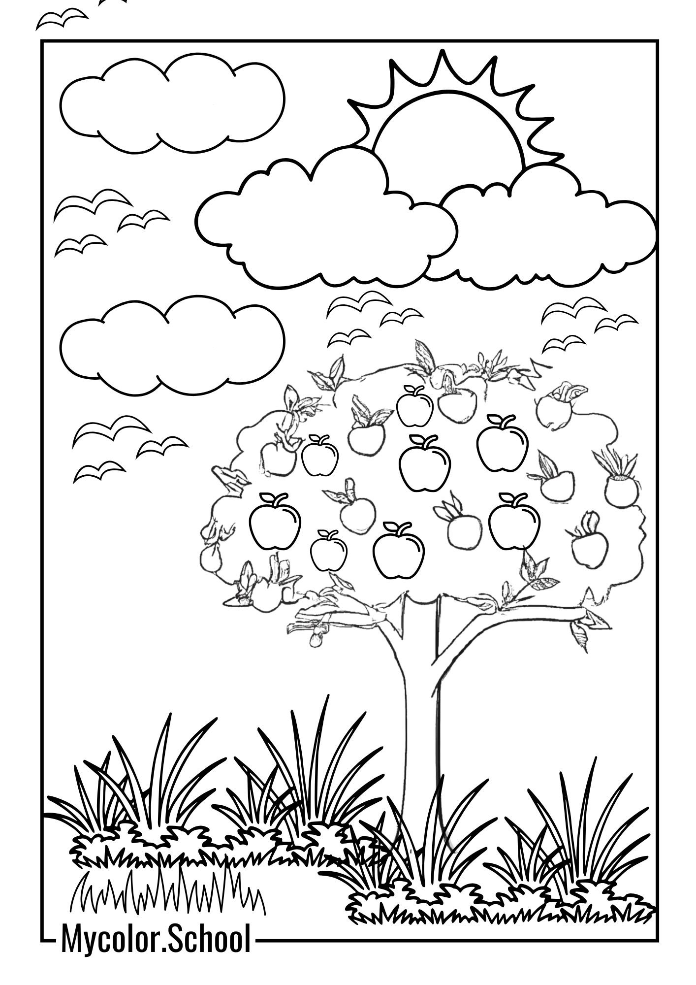 Apple Tree Coloring Pages Good Fruit