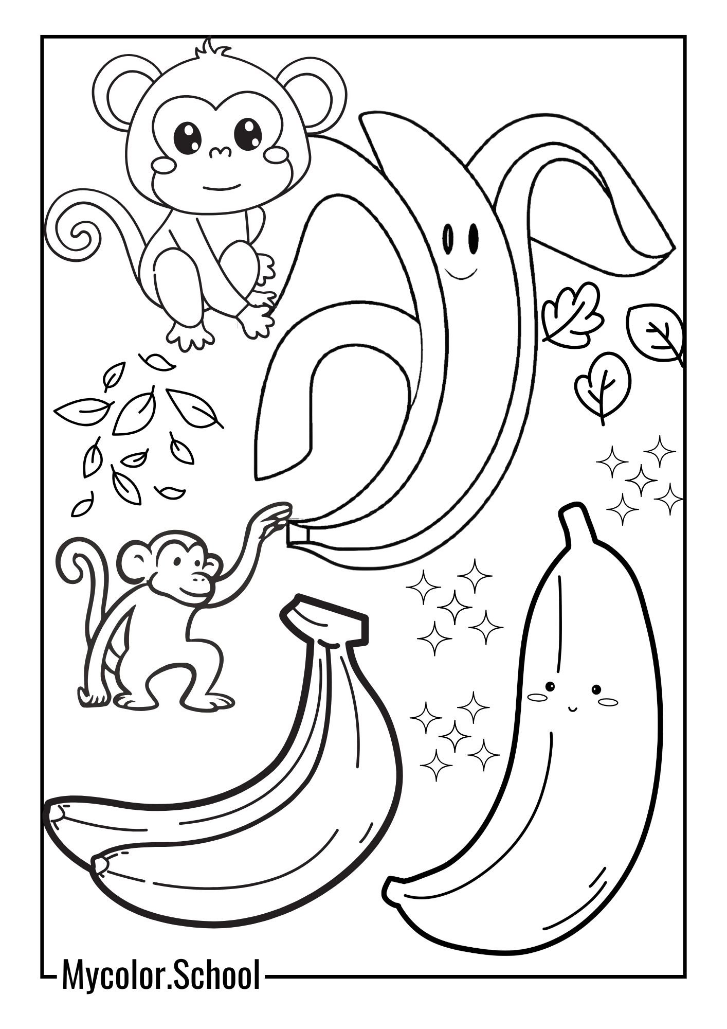 Bananas Coloring Pages Delicious