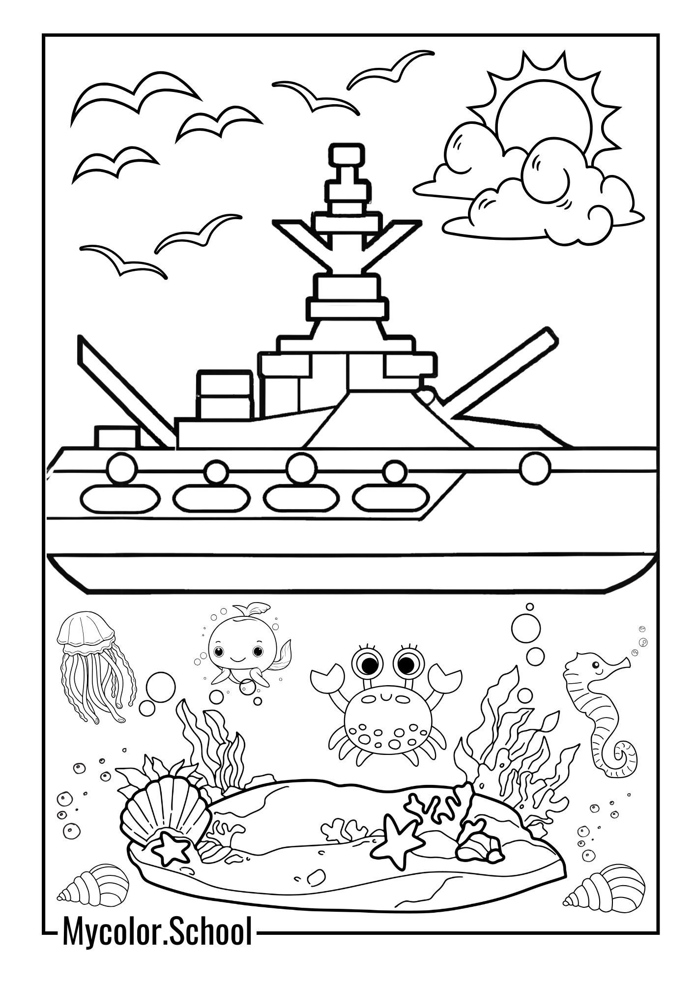 Battleship Coloring Pages War