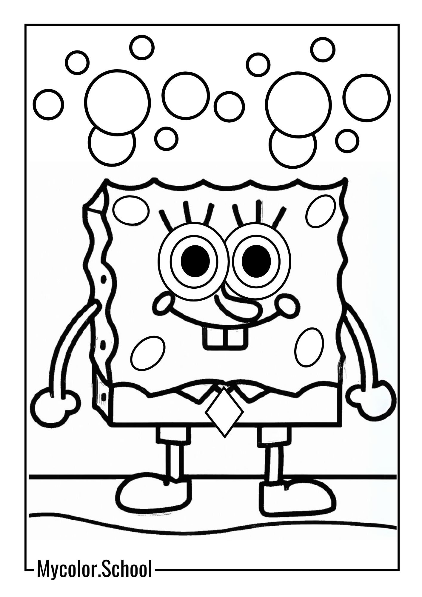 Character Coloring Pages Cute SpongeBob