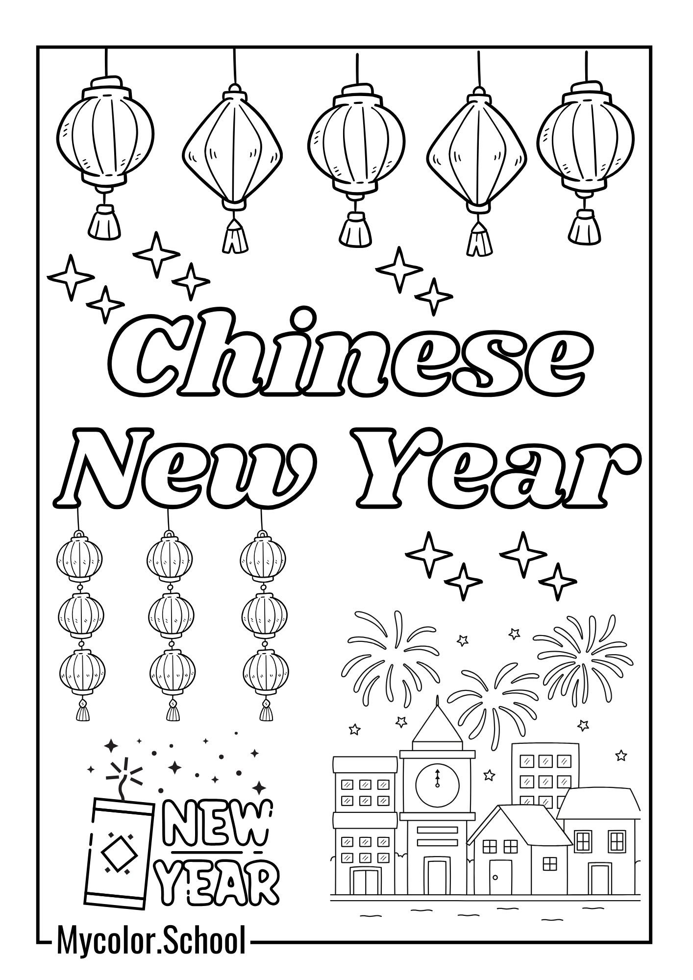 Chinese New Year Coloring Pages Chinese