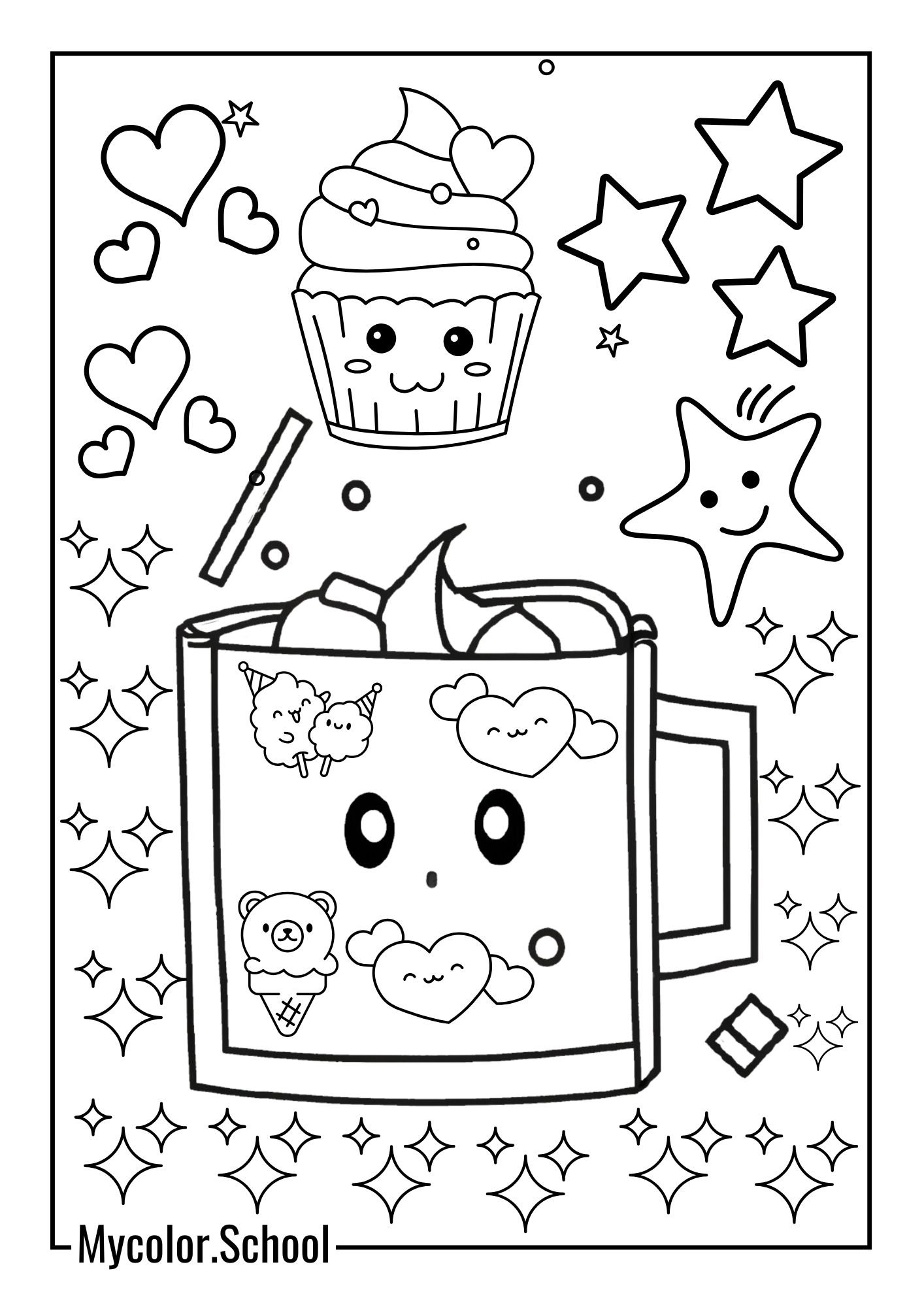 Chocolates Coloring Pages Choco Cup