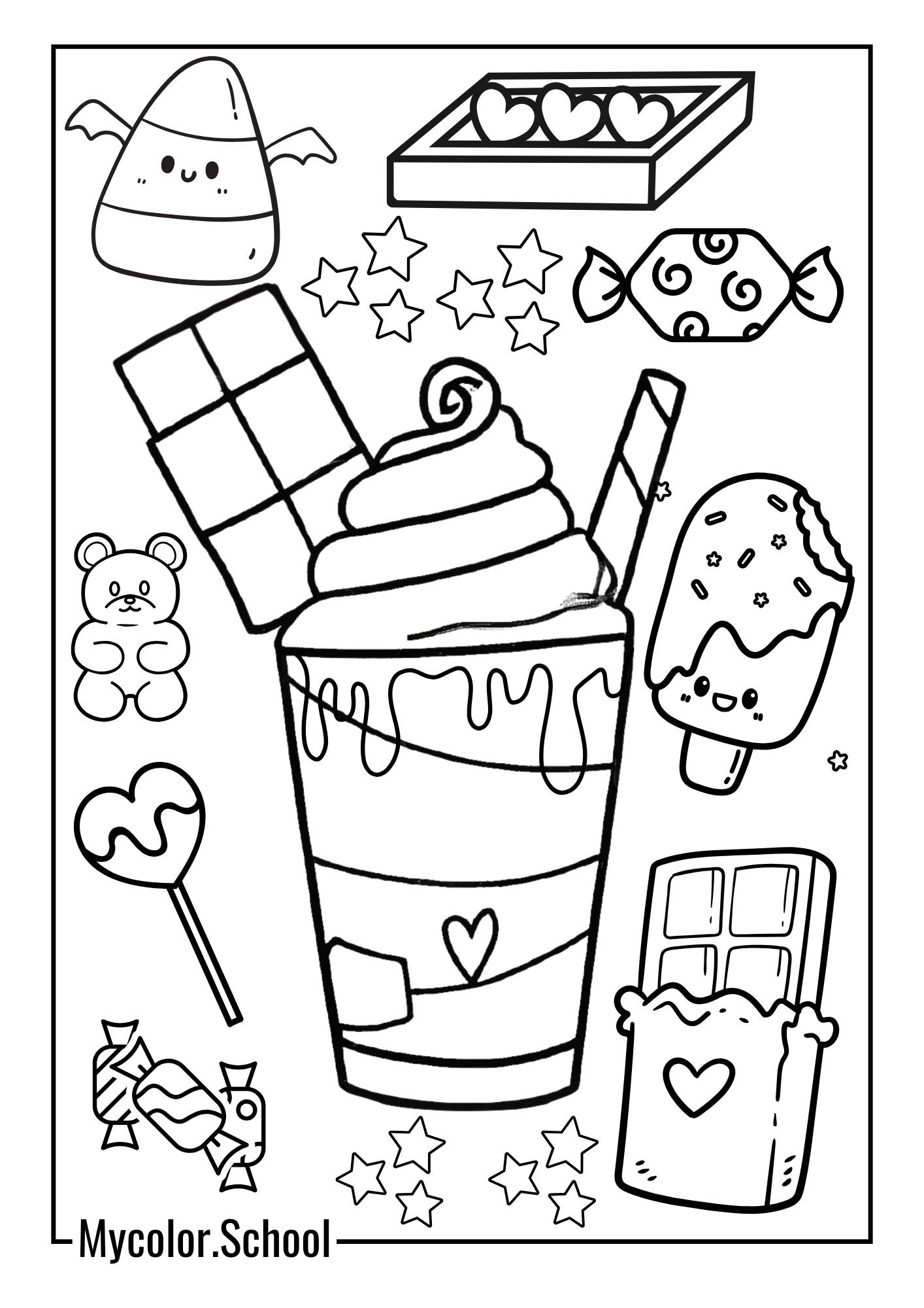 Chocolates Coloring Pages Frappe