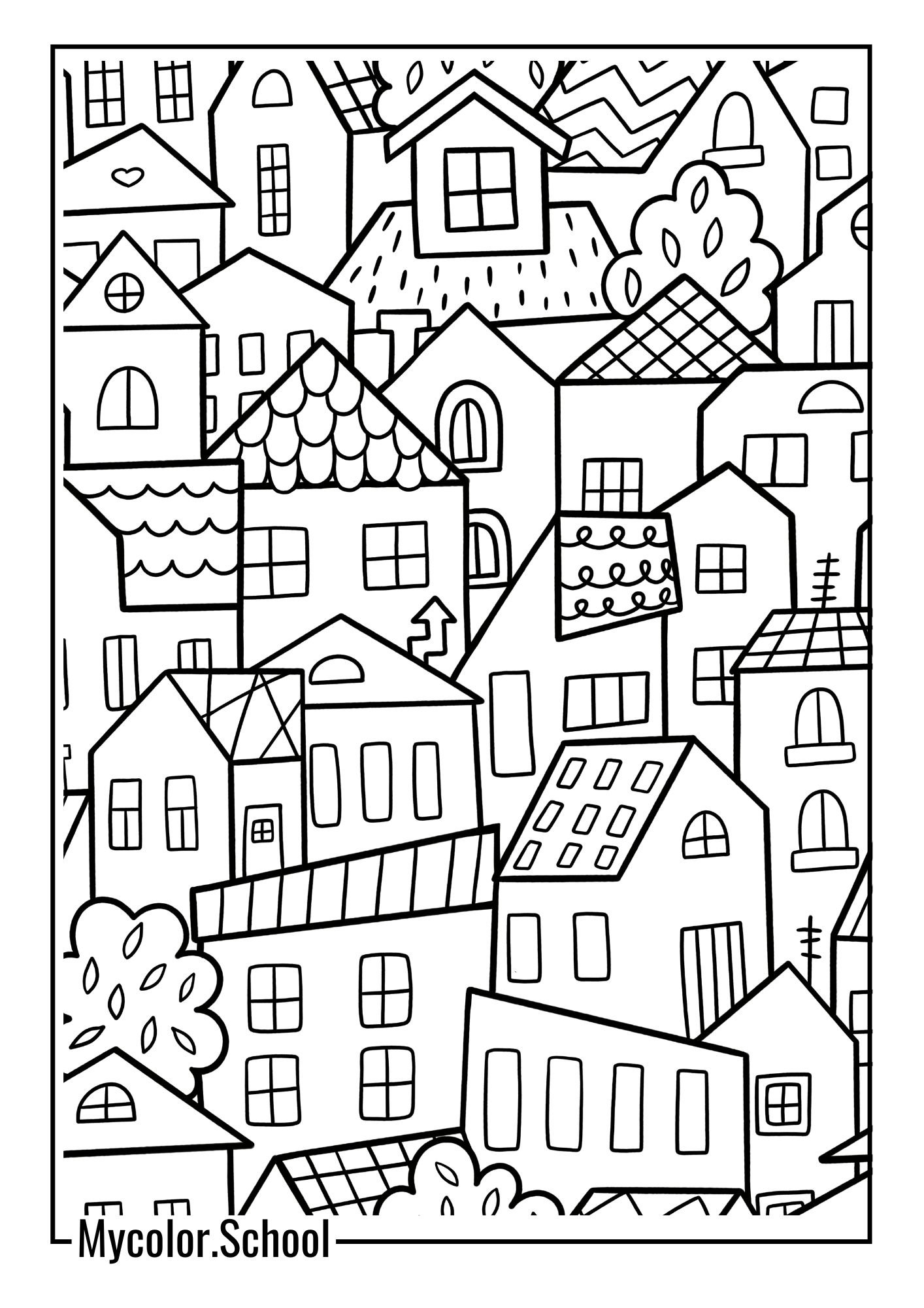 City Coloring Pages Crowded