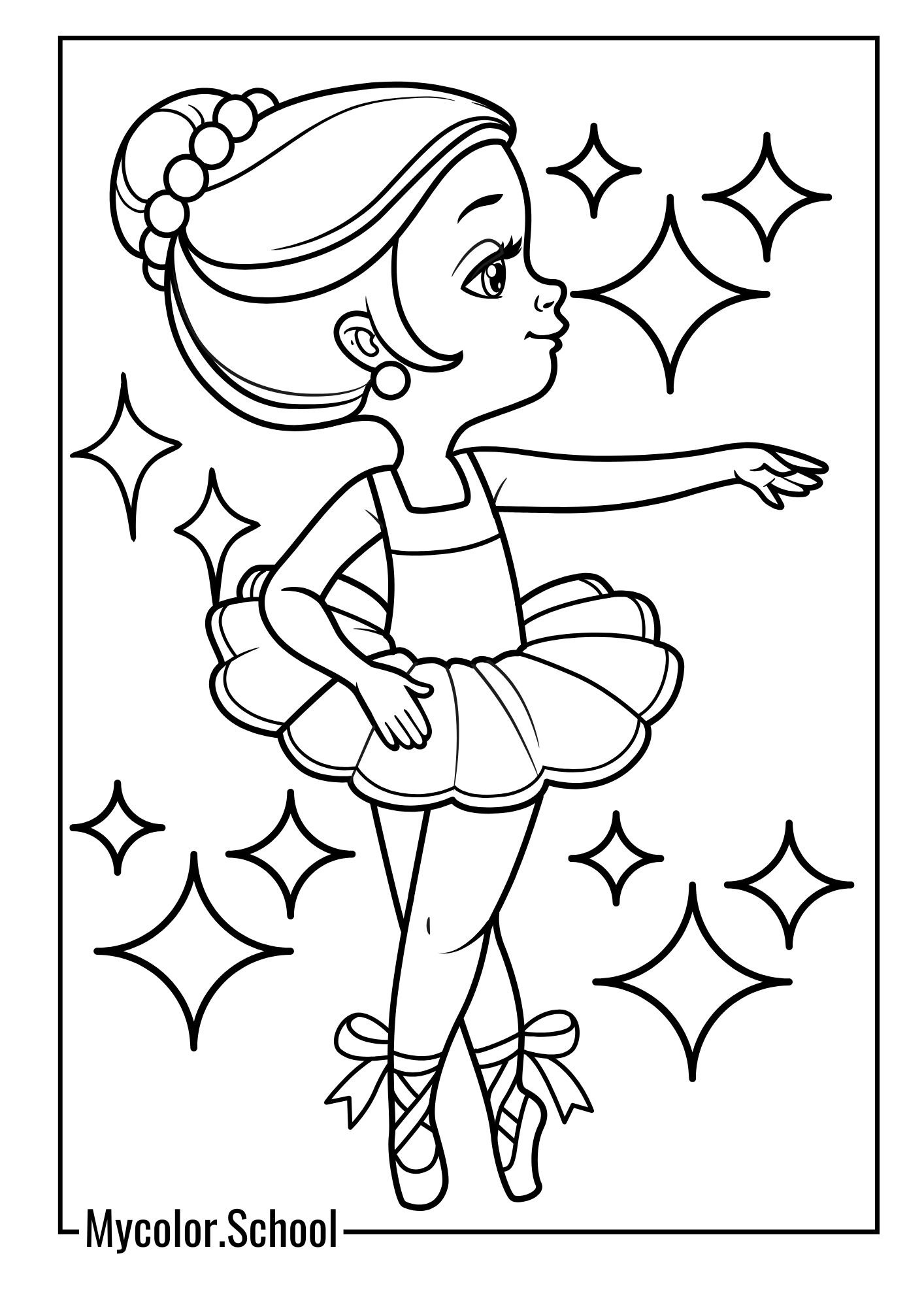 Dance Coloring Pages Cute Girl