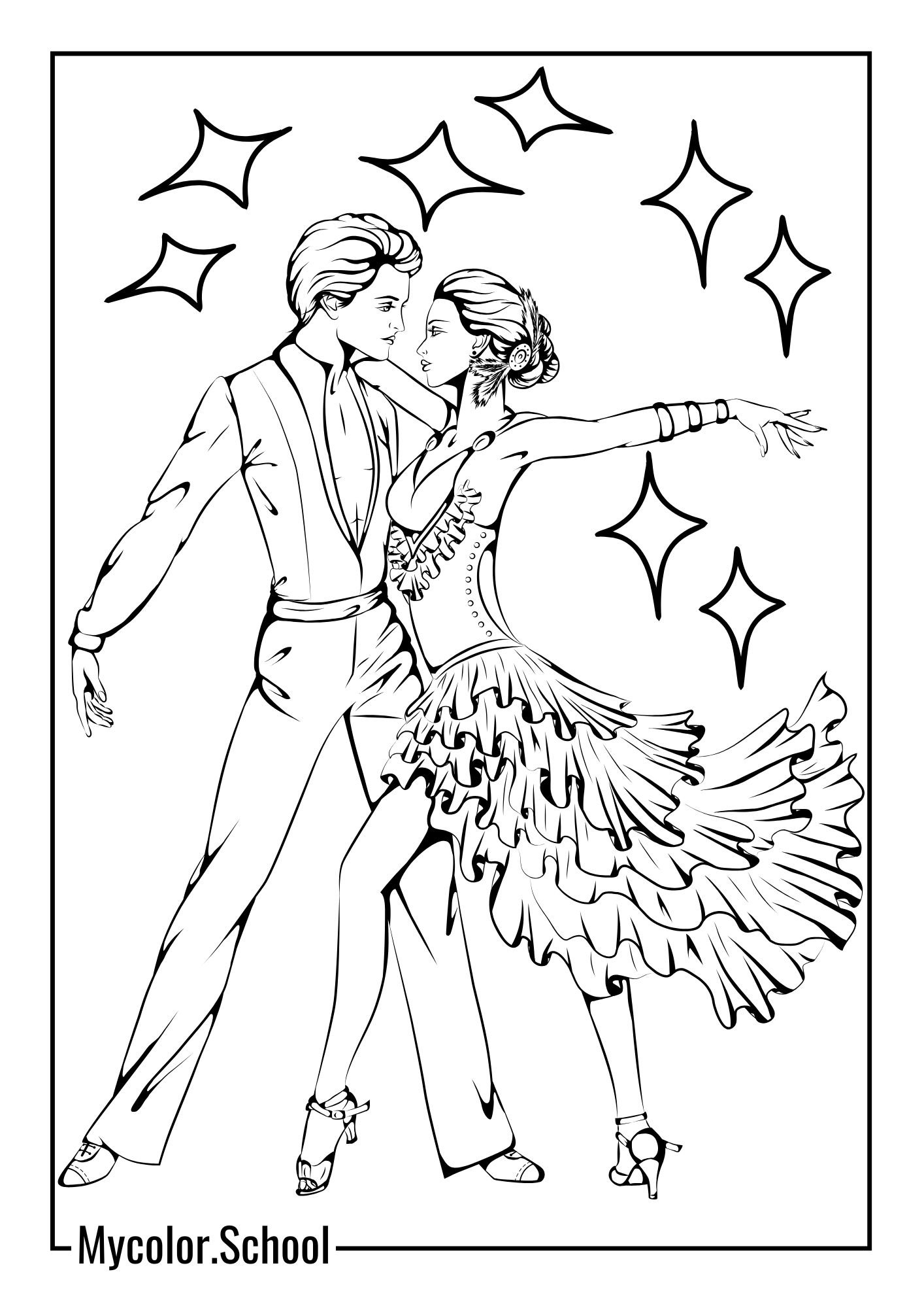 Dance Coloring Pages powerful moves