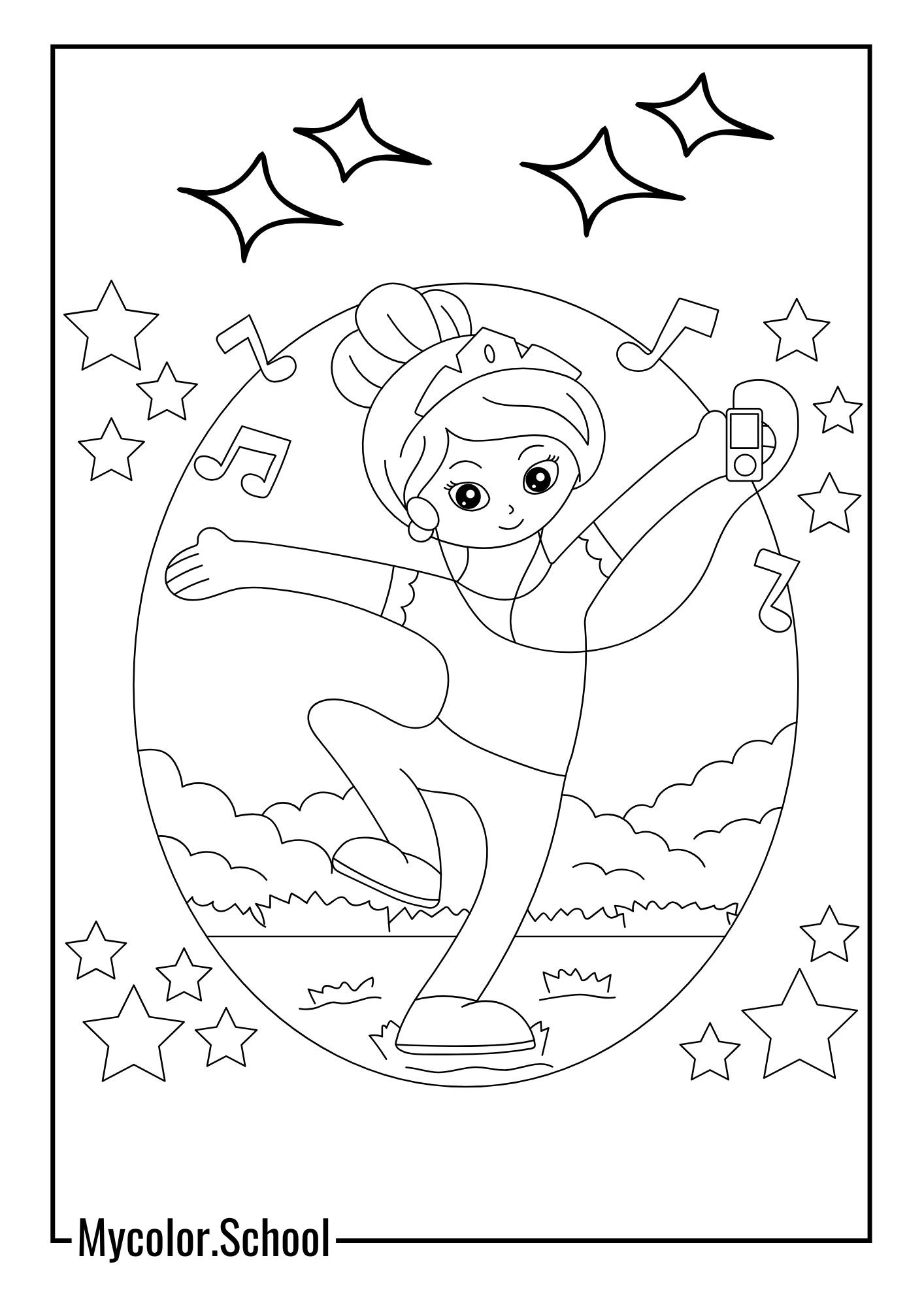 Dance Coloring Pages enjoying her time