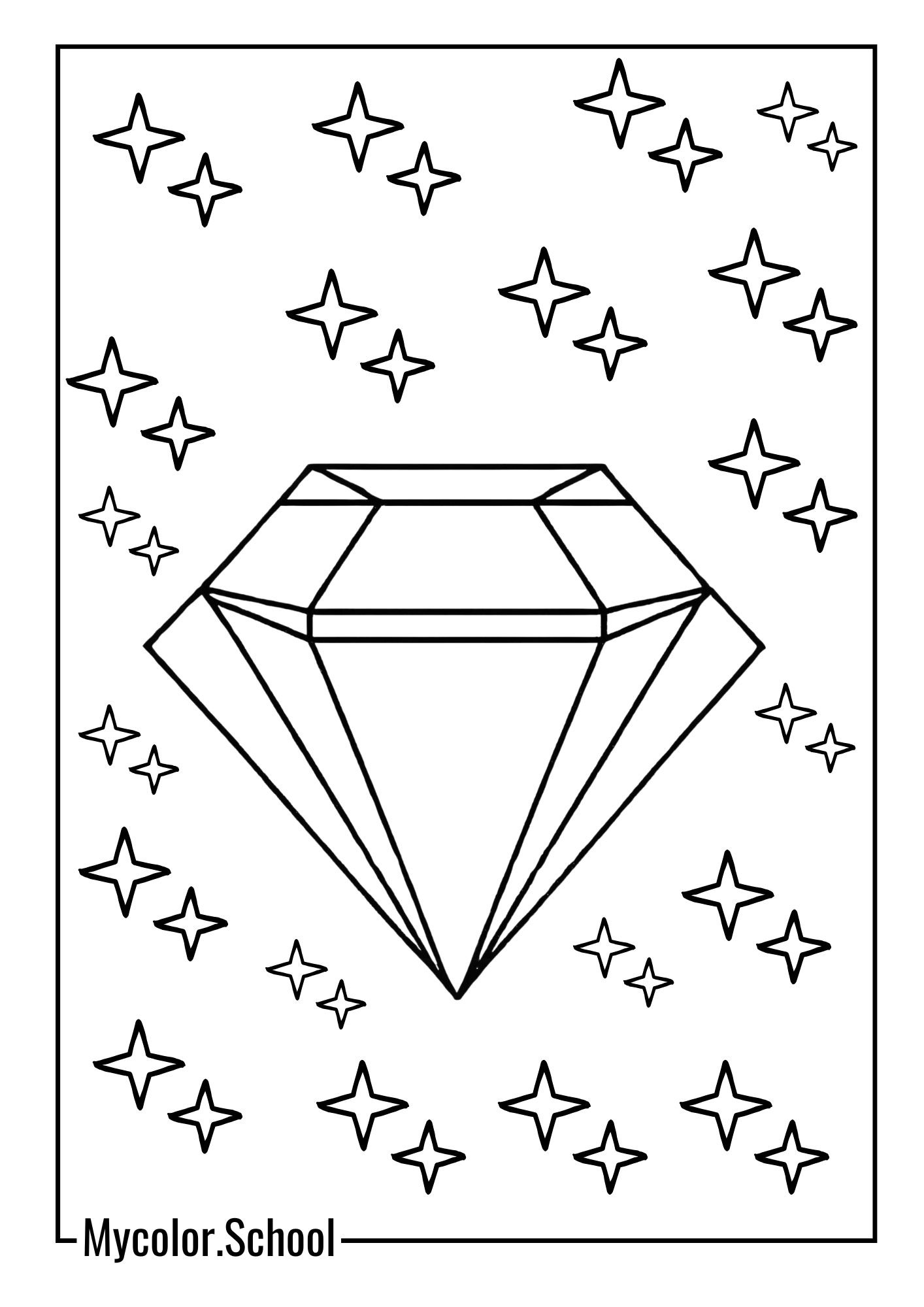 Diamond Coloring Pages Pretty