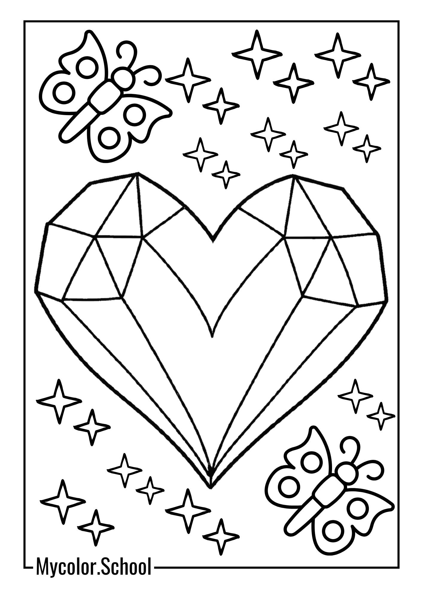 Diamond Coloring Pages Cute