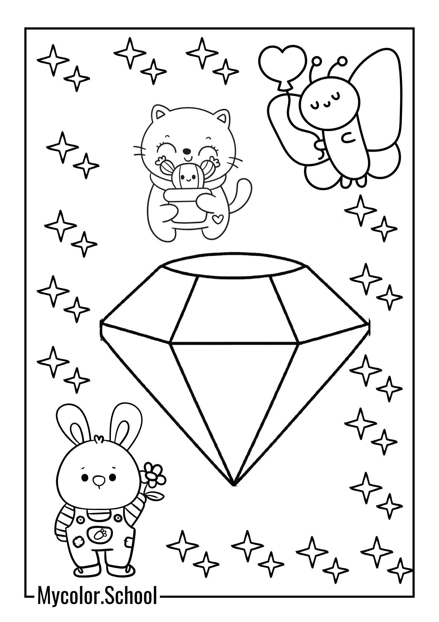 Diamond Coloring Pages Diamond