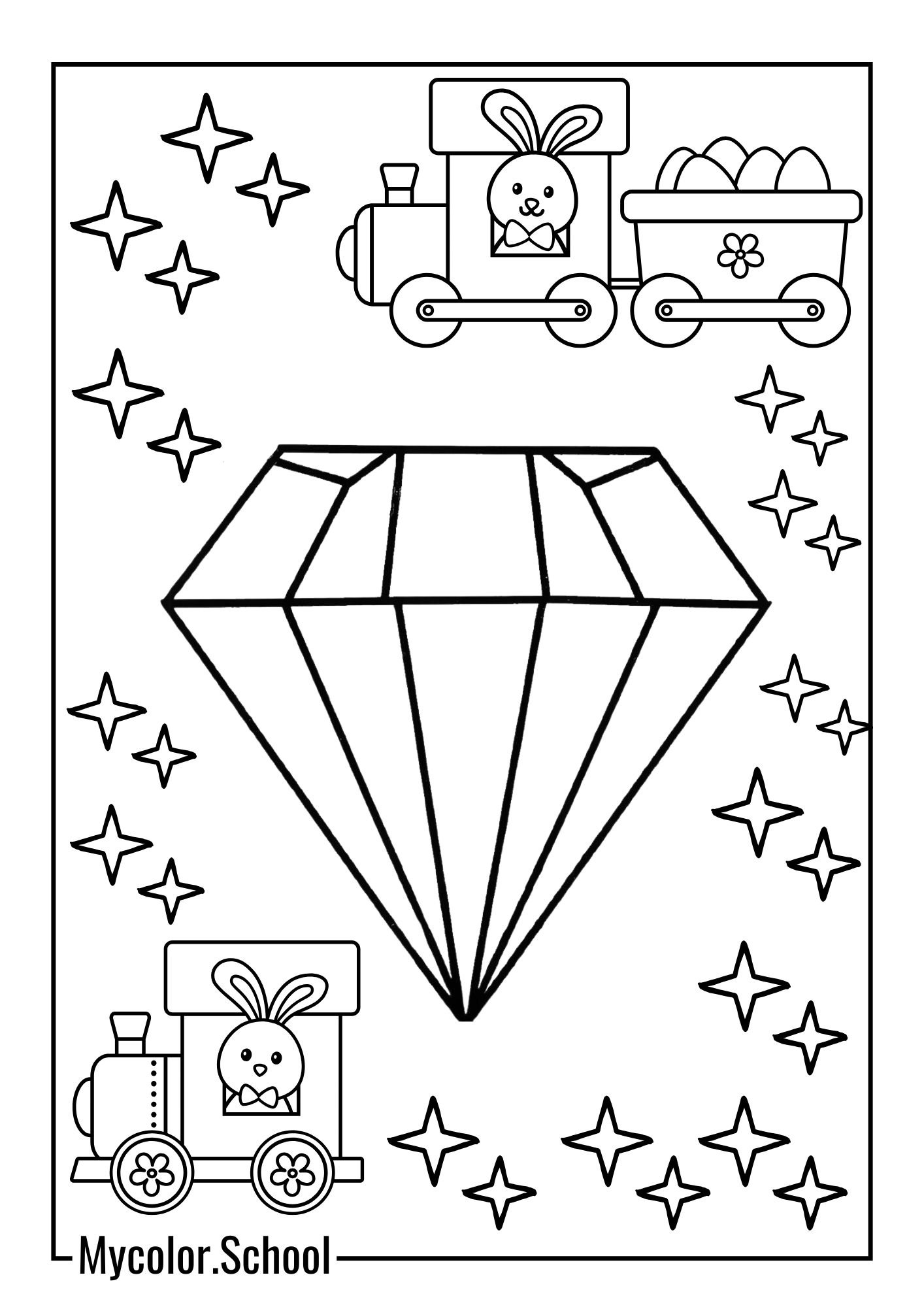 Diamond Coloring Pages Blue
